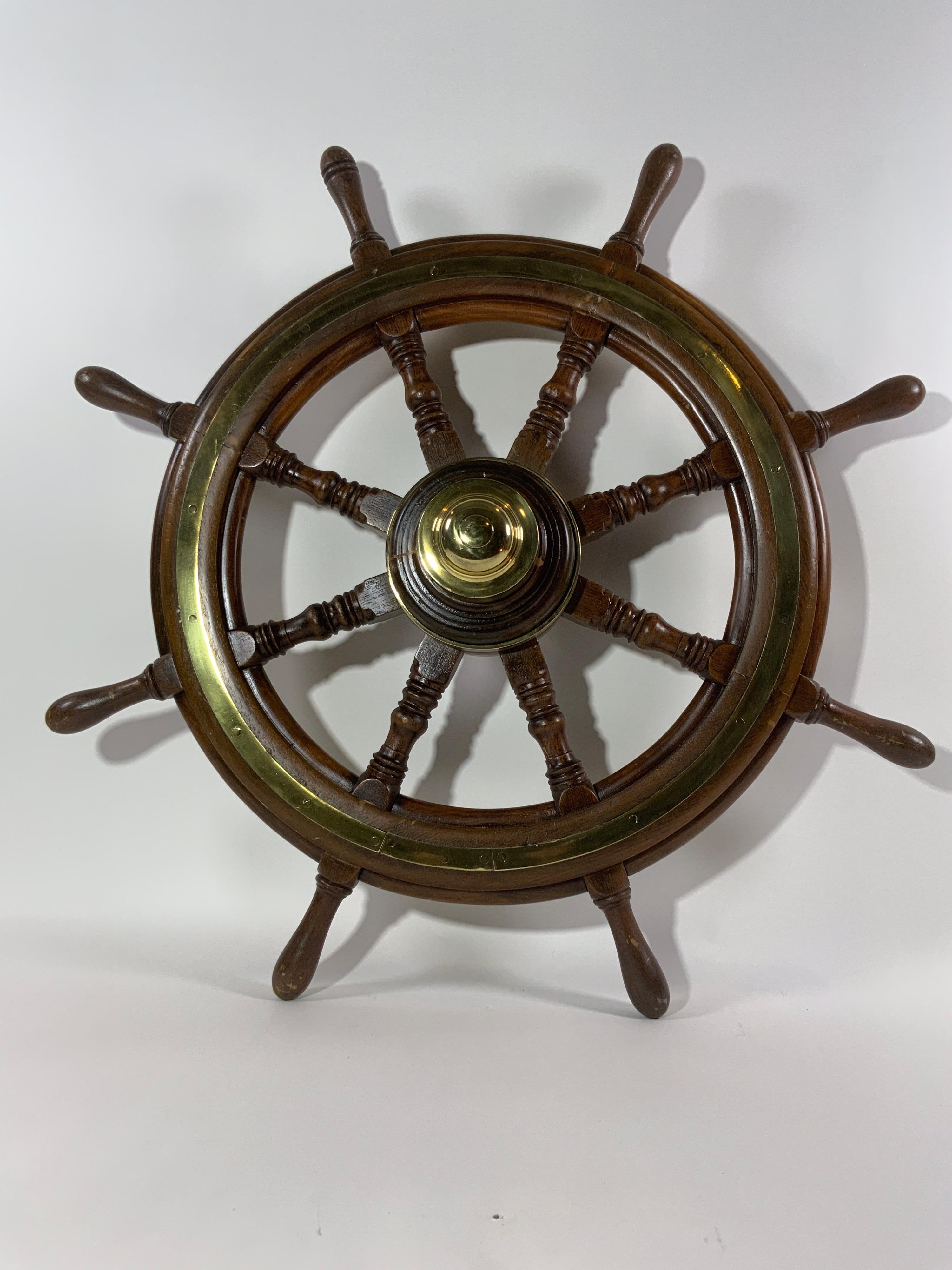 Ships Wheel with Wood Hub, circa 1860 5