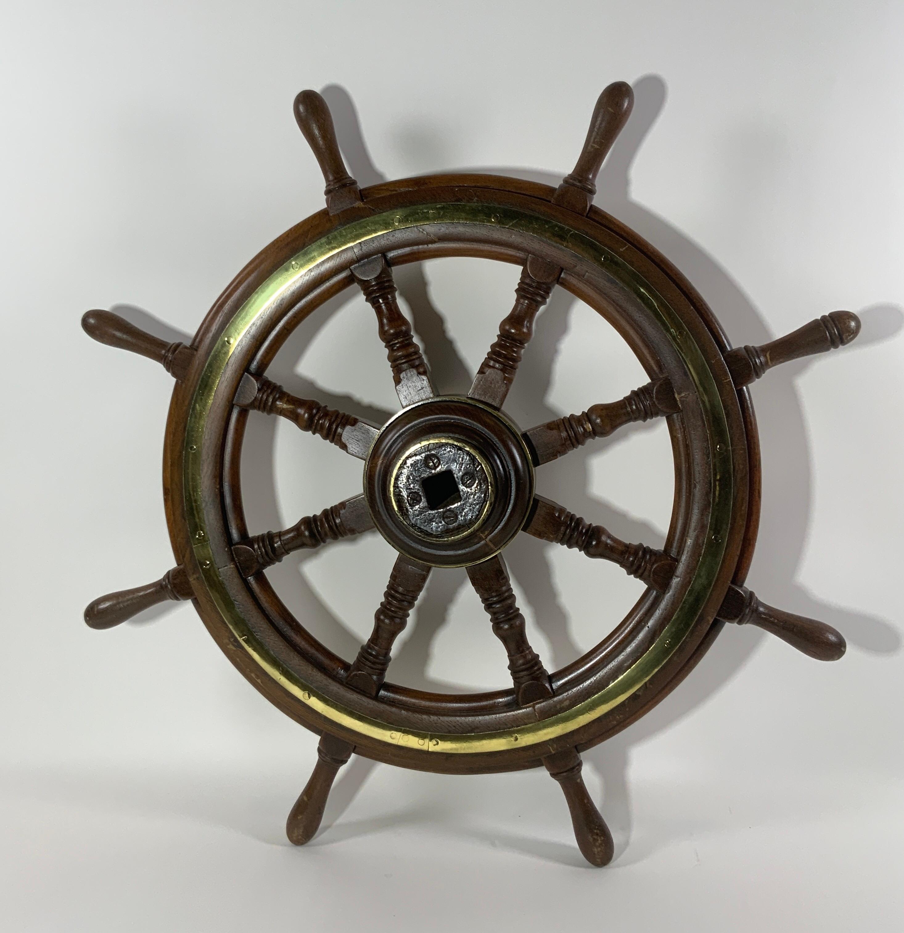 Ships Wheel with Wood Hub, circa 1860 3