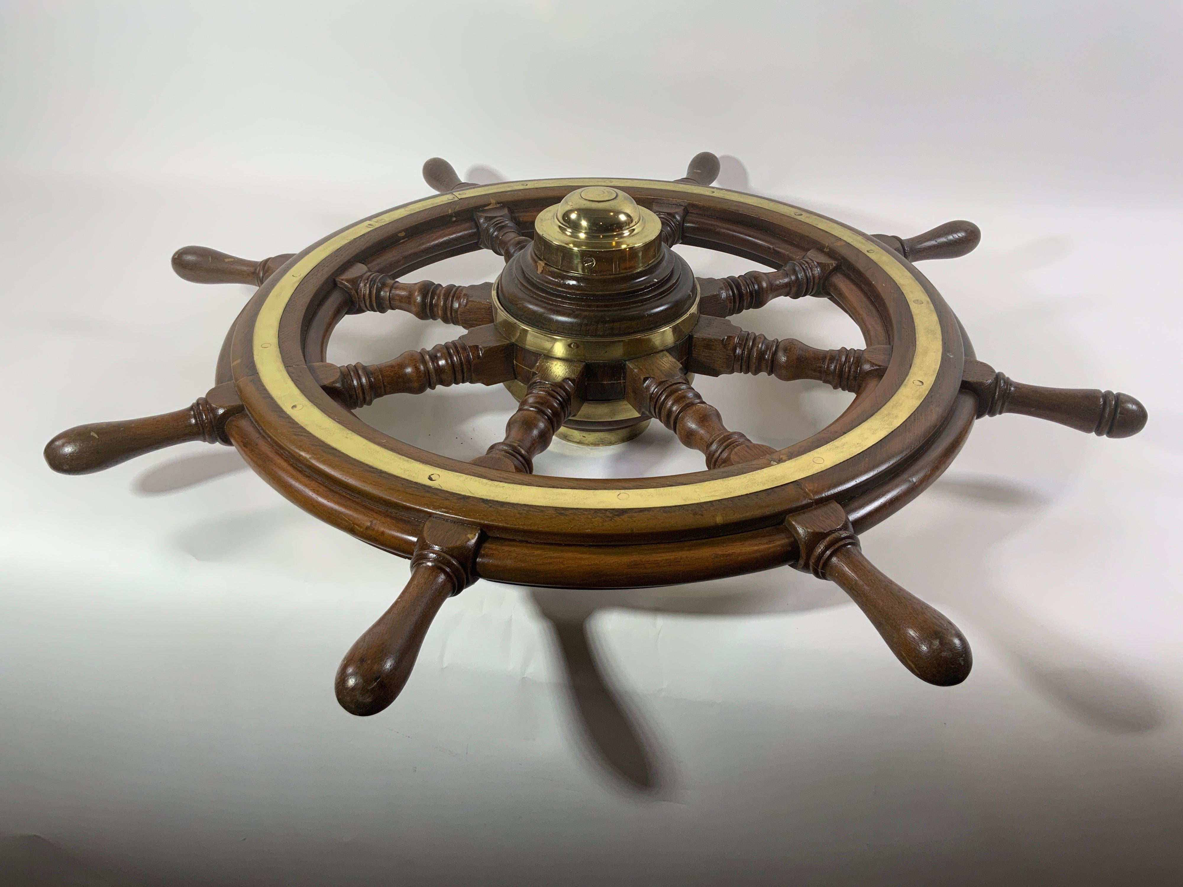 Ships Wheel with Wood Hub, circa 1860 2