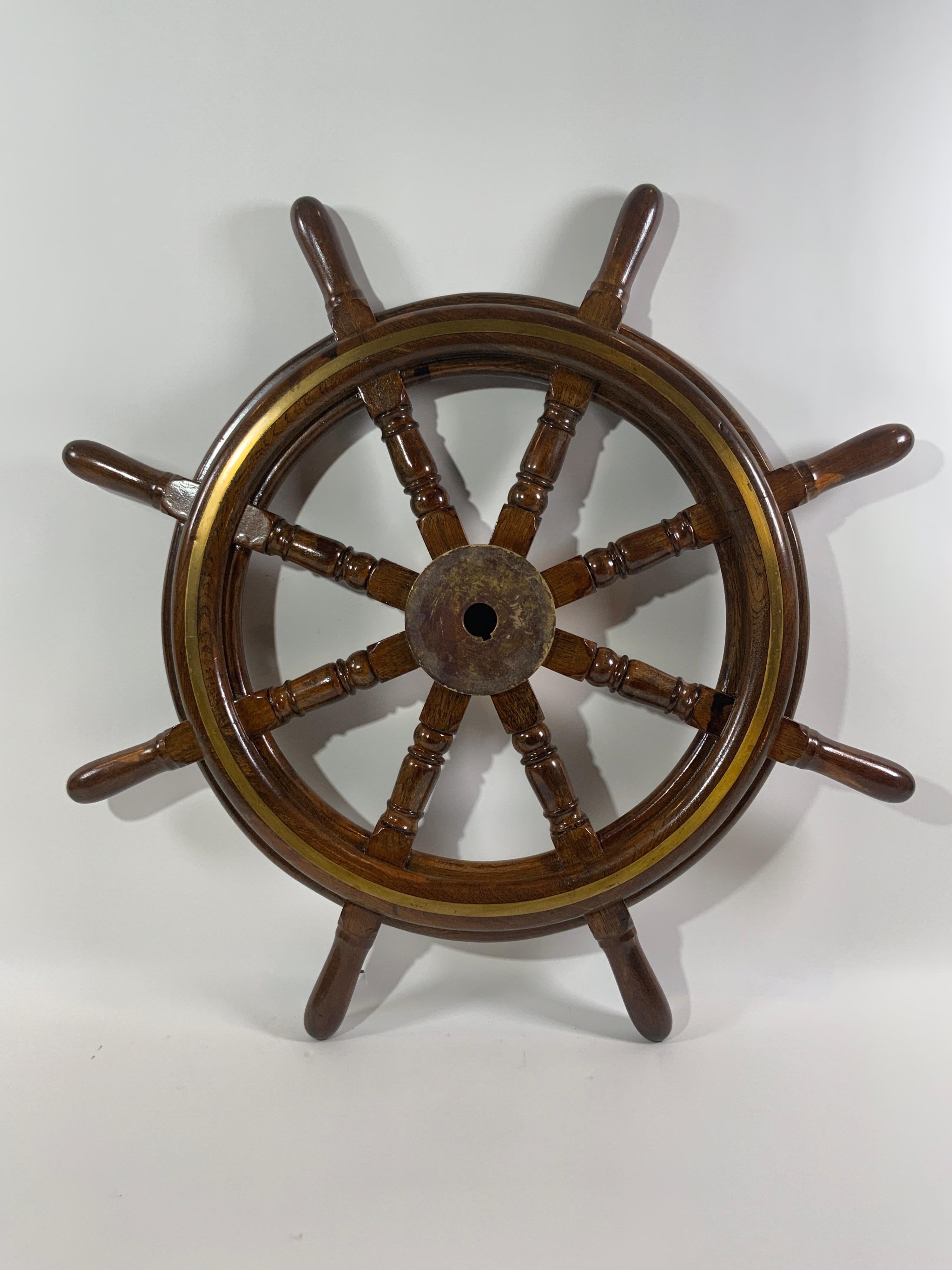 20th Century Authentic Eight-Spoke Ship's Wheel For Sale