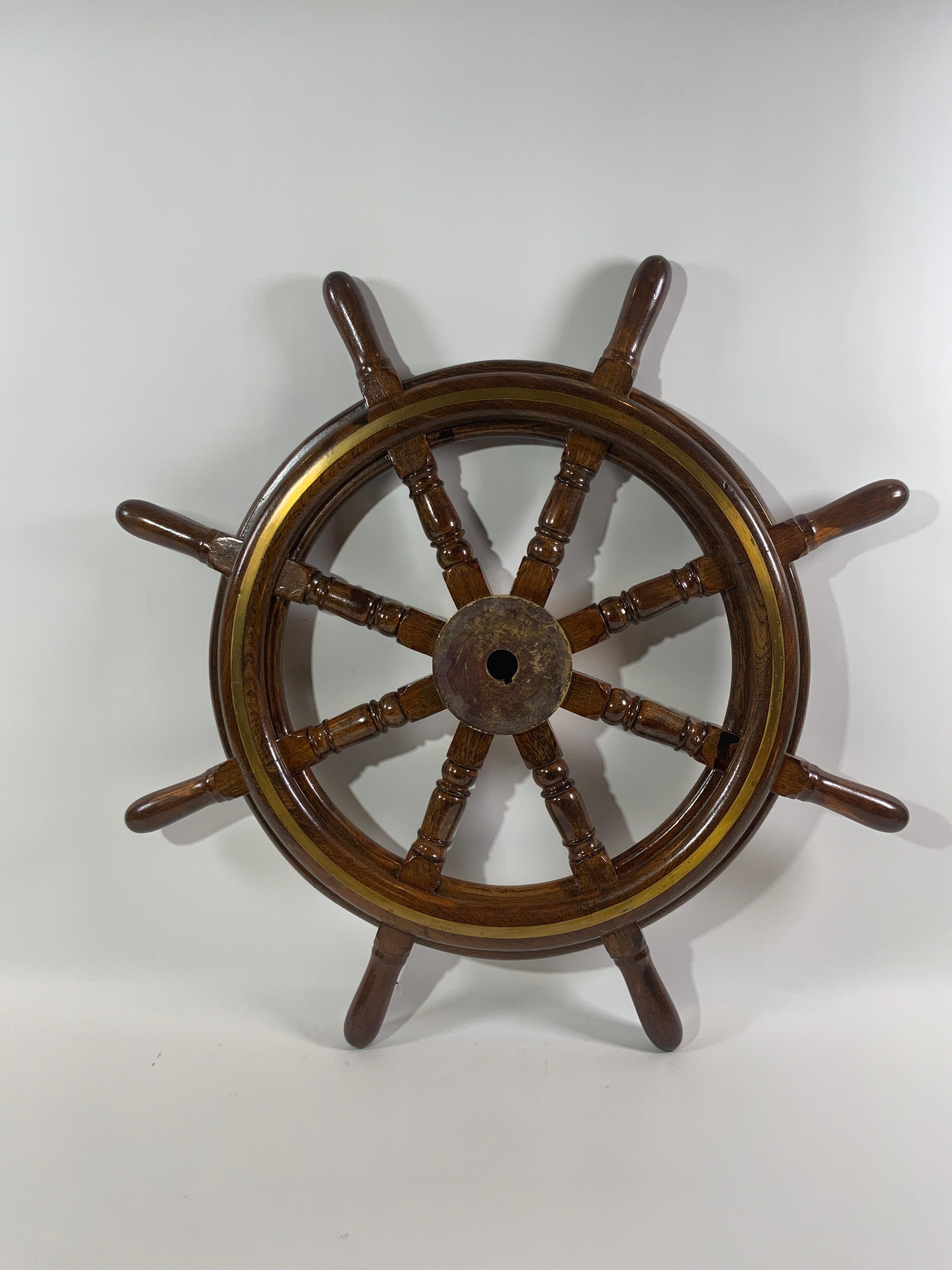 20th Century Authentic Eight-Spoke Ship's Wheel For Sale