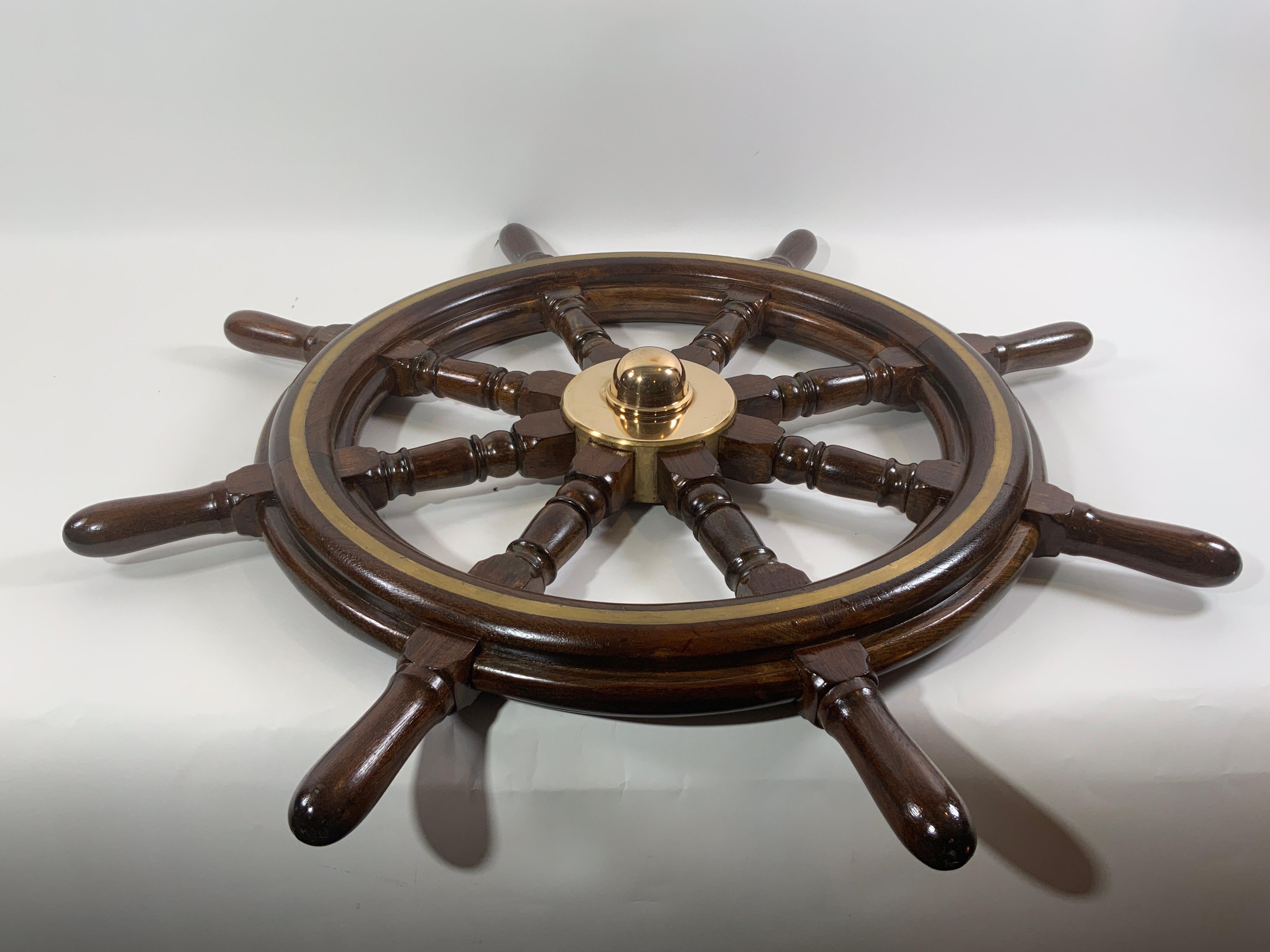 Authentic Eight-Spoke Ship's Wheel For Sale 2