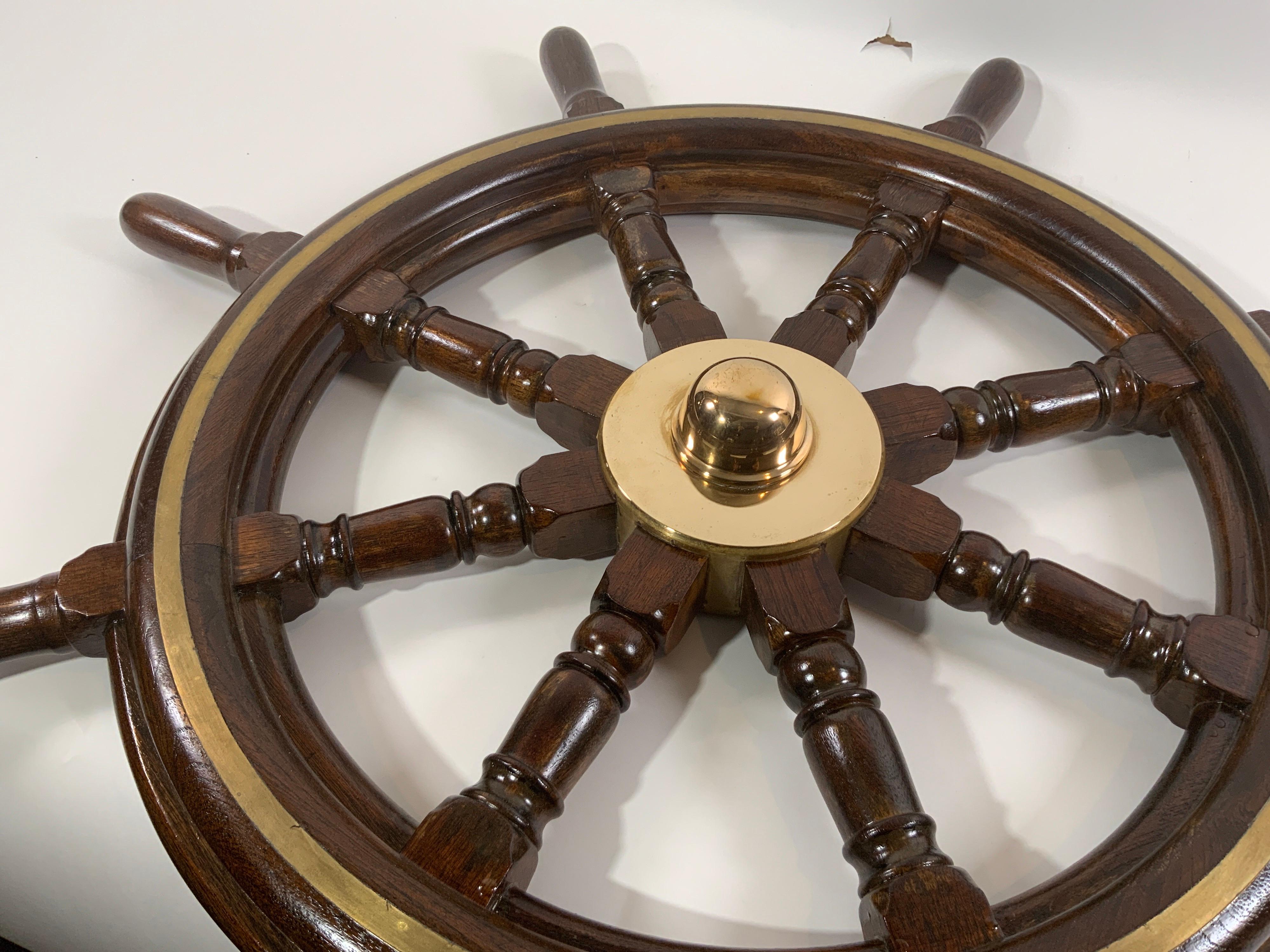 Authentic Eight-Spoke Ship's Wheel For Sale 4