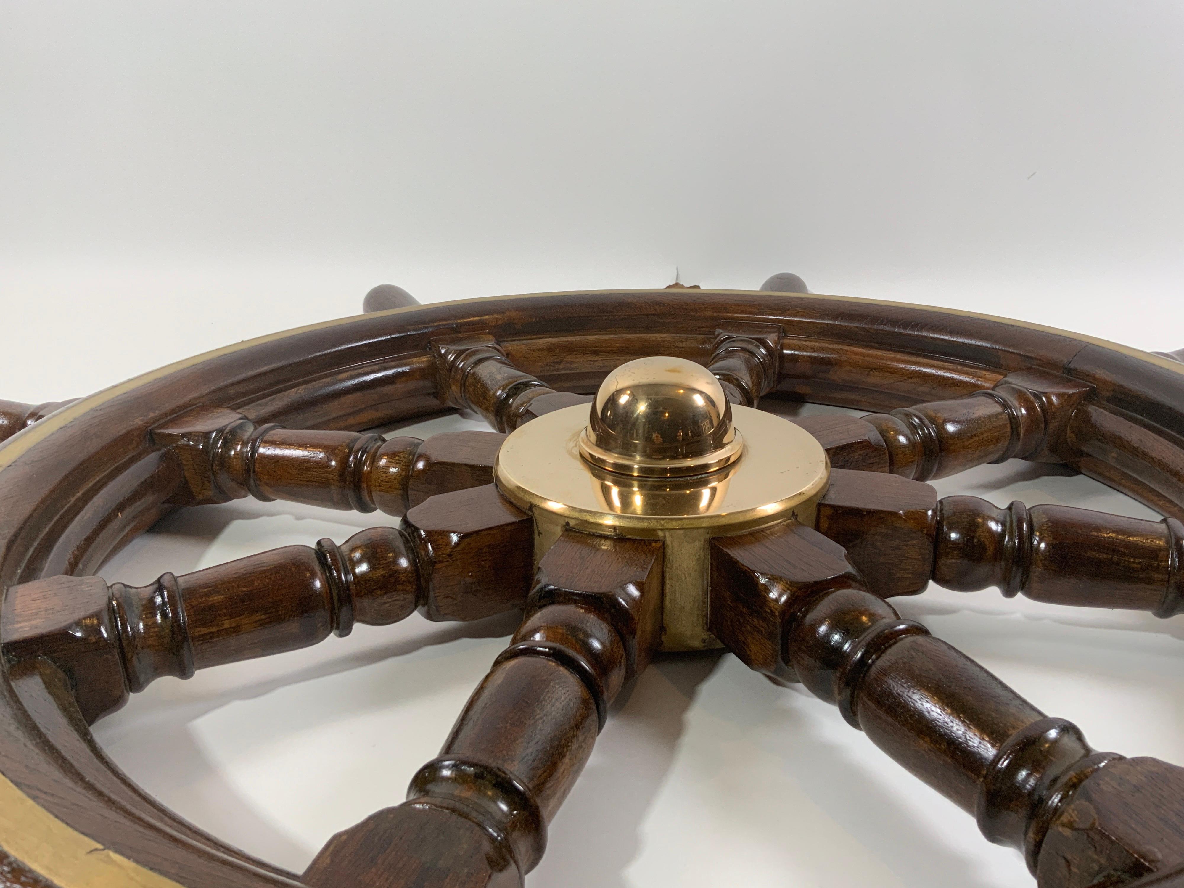 Authentic Eight-Spoke Ship's Wheel For Sale 4