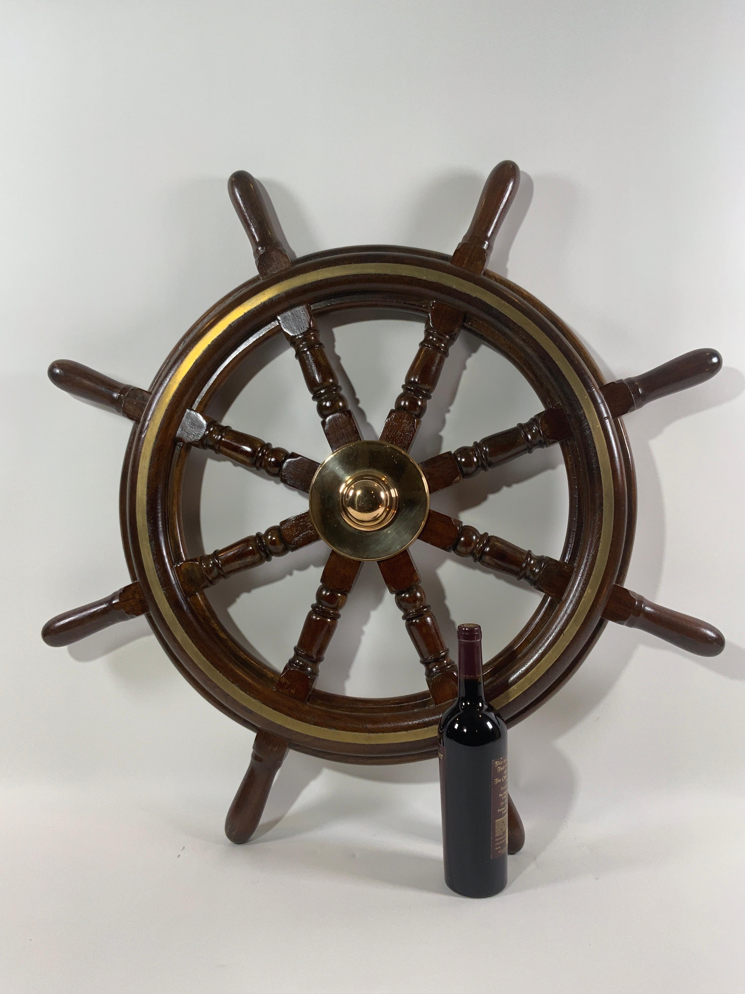 Authentic Eight-Spoke Ship's Wheel For Sale 5