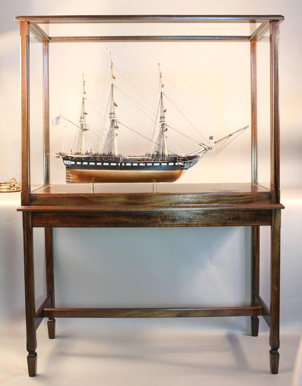 Uss Constitution Old Ironsides Ship Model In Display Case For Sale At