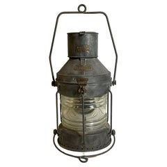 Antique English Ships Anchor Lantern By Meteorite