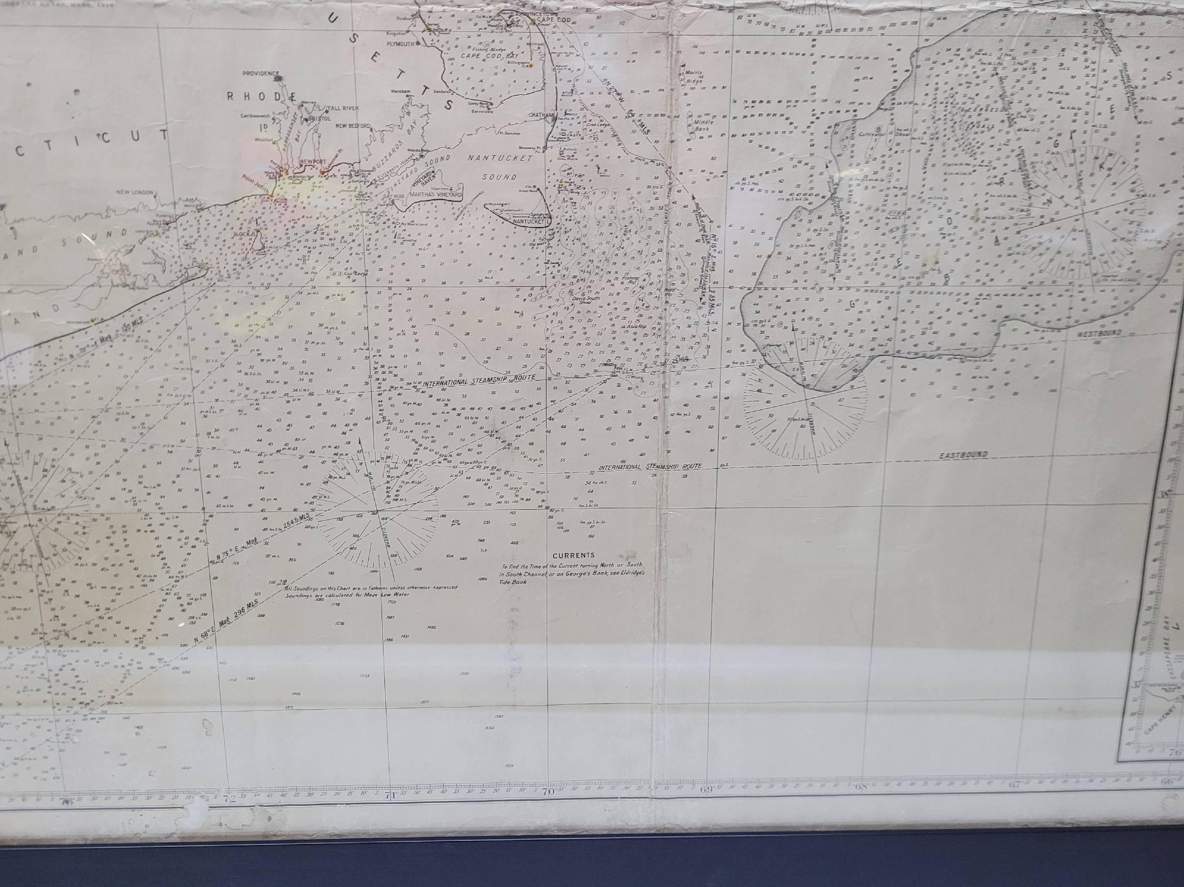 Carte maritime ancienne de la côte est de la Virginie à la Nova Scotia en vente 5