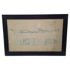 Plan original de 1925 d'un yacht de 100 pieds, réalisé par George Lawley