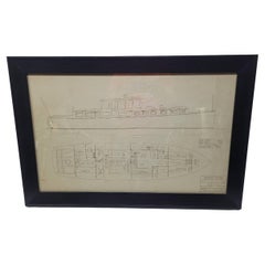 Original Drawing of a Forty-Eight Foot Yacht by George Lawley
