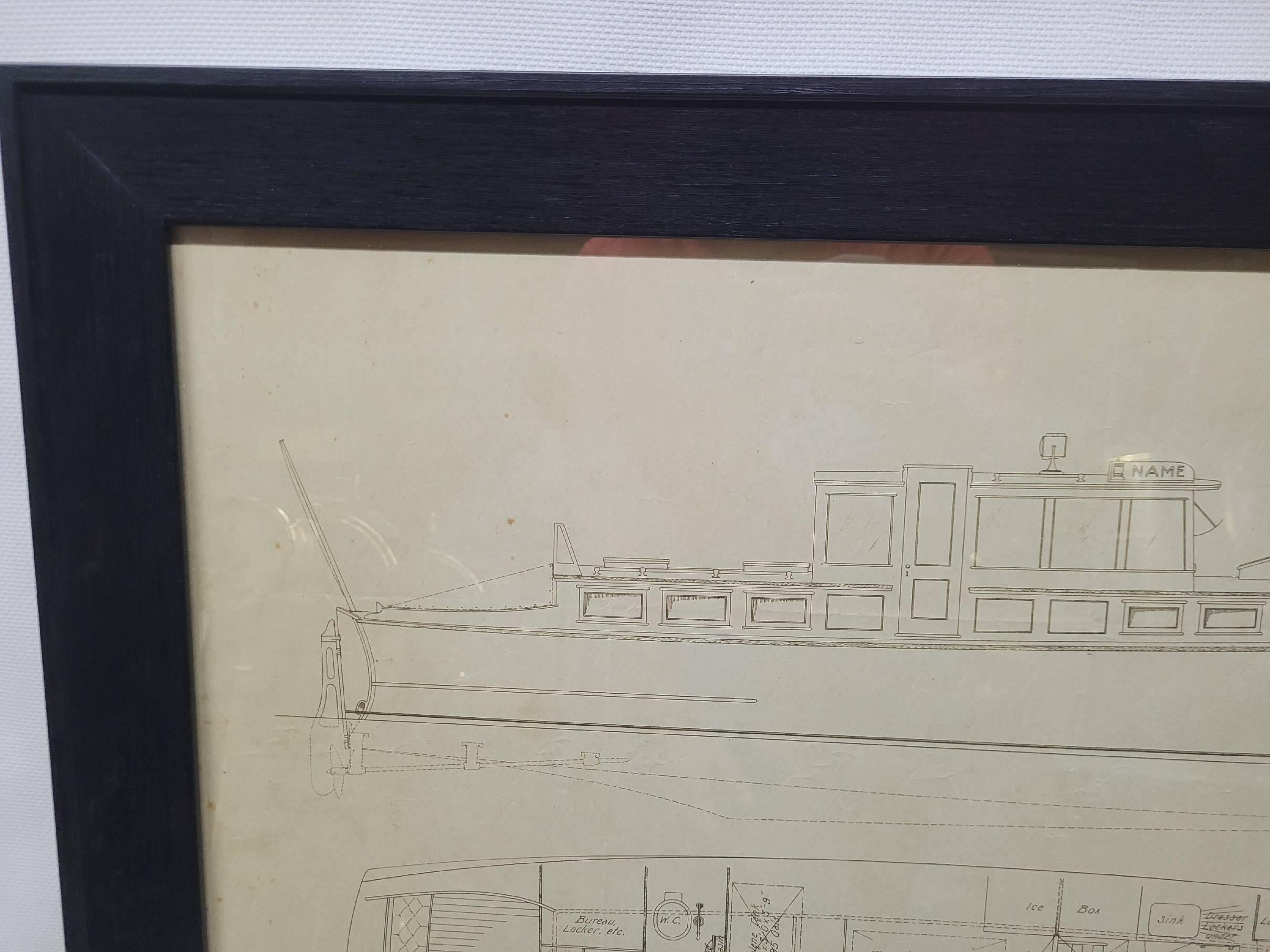 Début du 20ème siècle Dessin original d'un yacht de quarante-huit pieds par George Lawley en vente