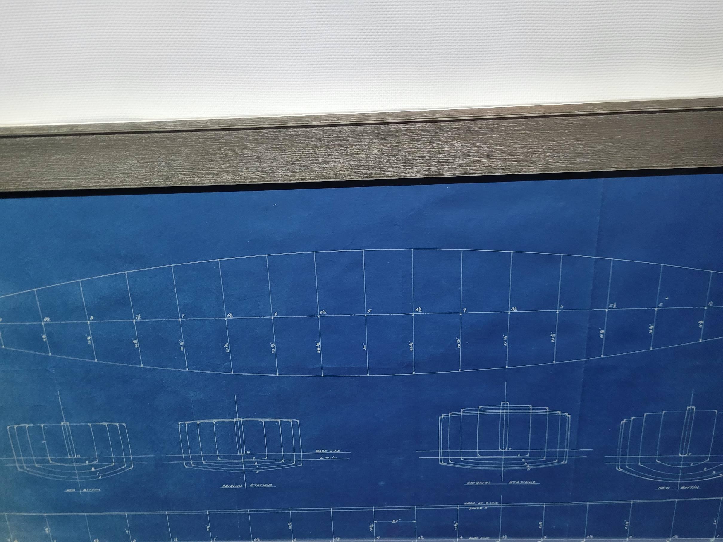 Milieu du XXe siècle Lawley 225 Racing Yacht Lines Drawing Blueprint (en anglais) en vente