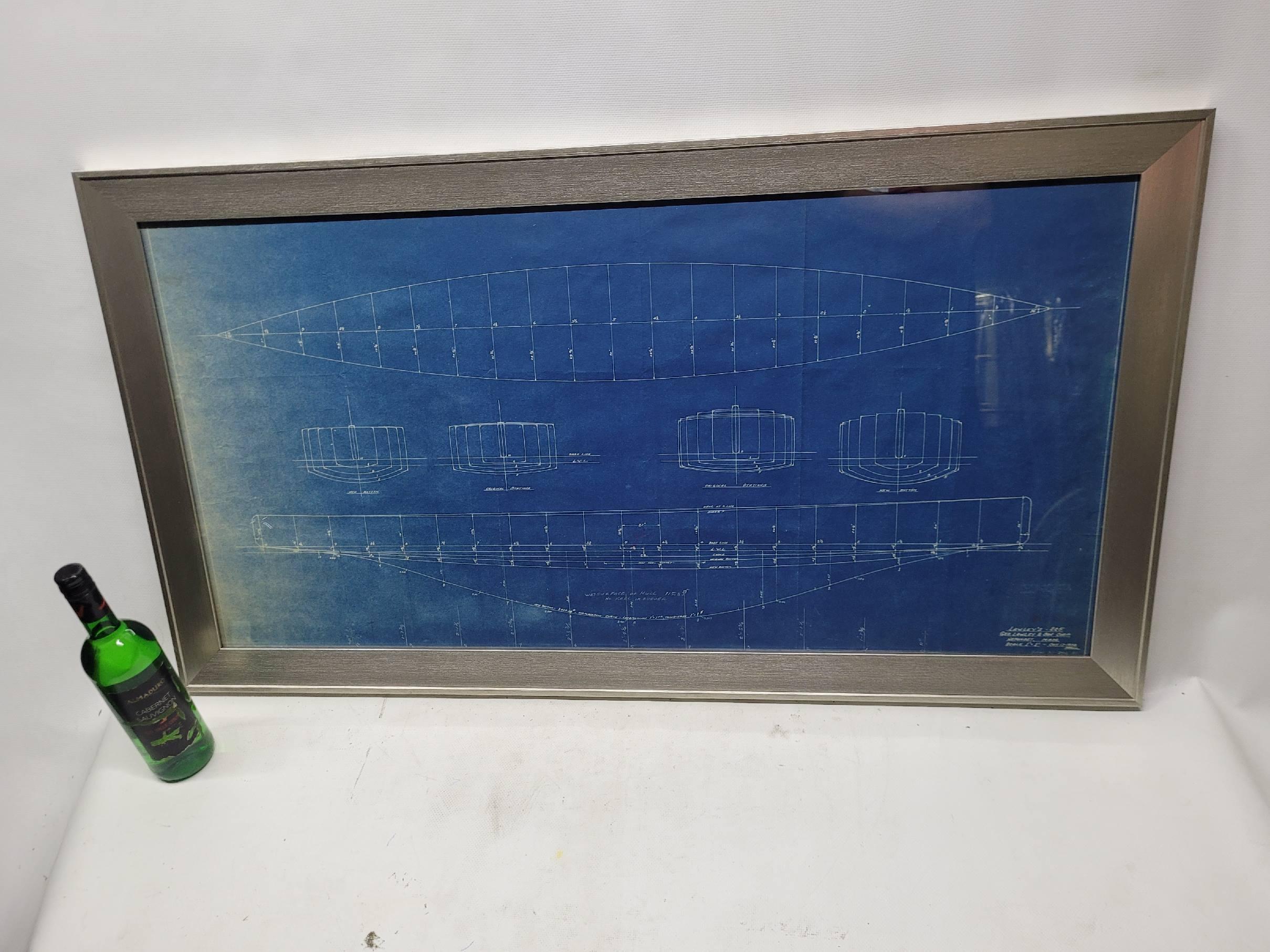 Nord-américain Lawley 225 Racing Yacht Lines Drawing Blueprint (en anglais) en vente
