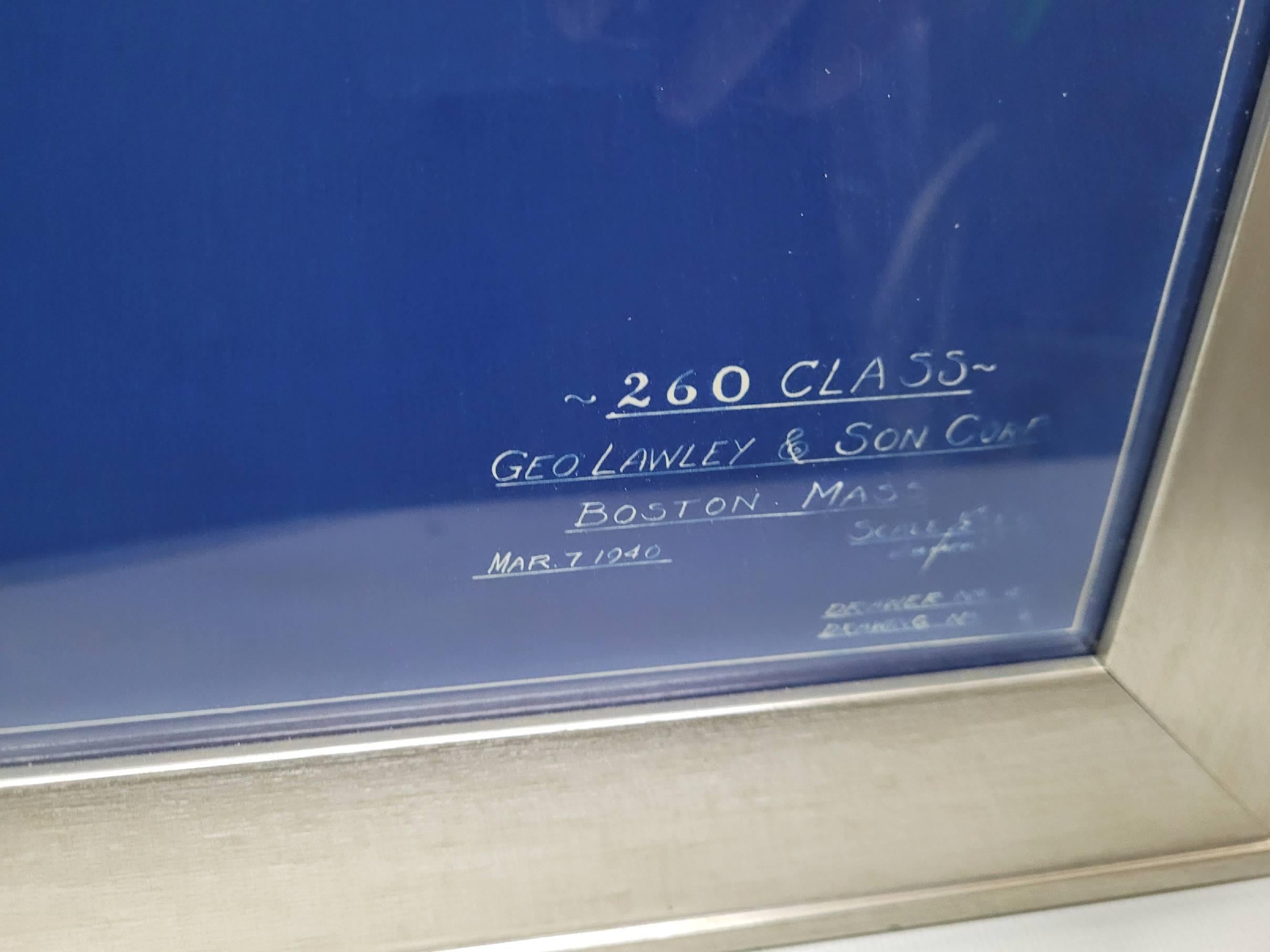 Plan de voilure original pour le yacht de classe 260, par George Lawley en vente 1