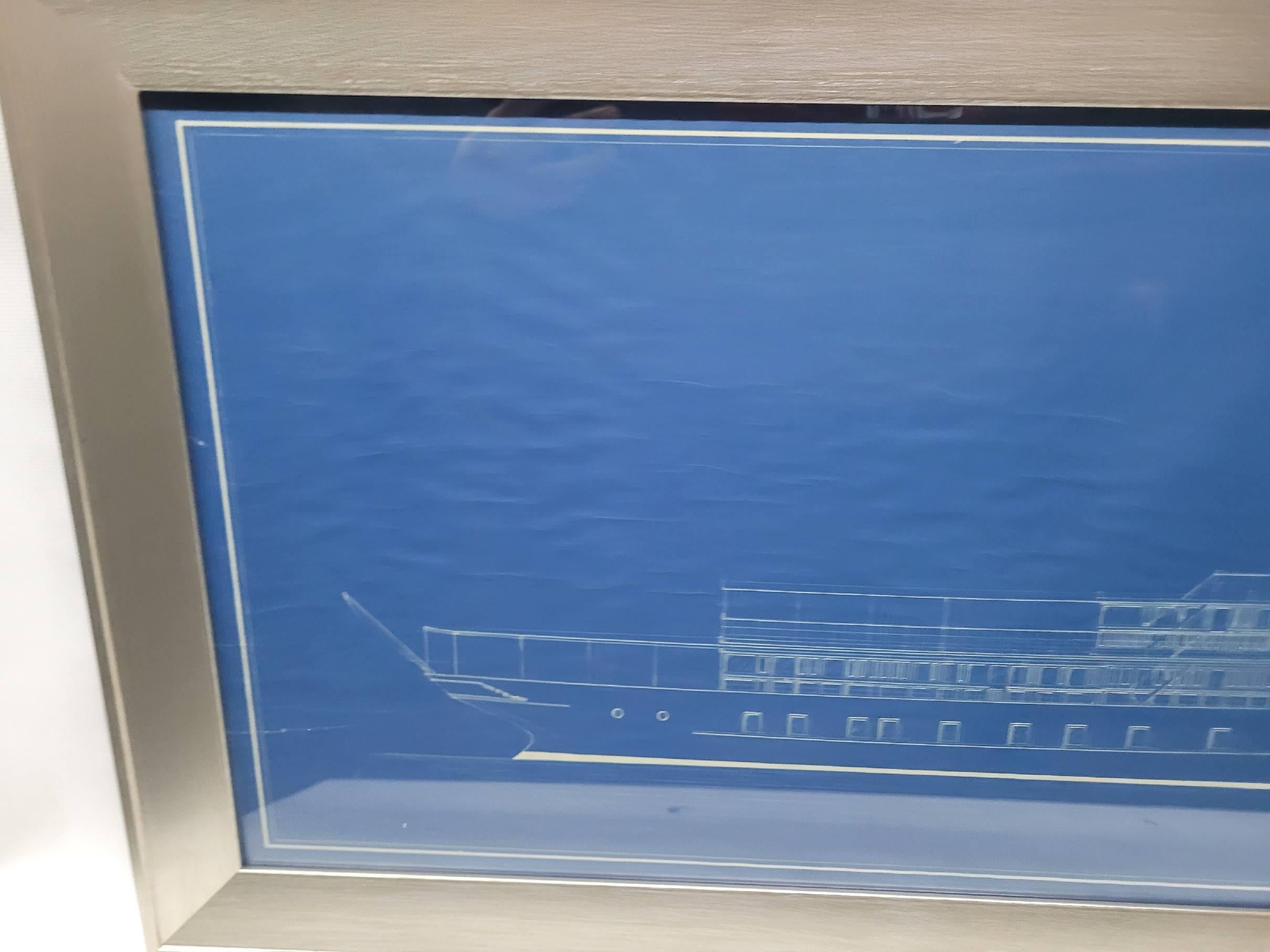 Nord-américain Plan de 1914 d'un yacht à moteur de 175 pieds par Gielow et Orr en vente
