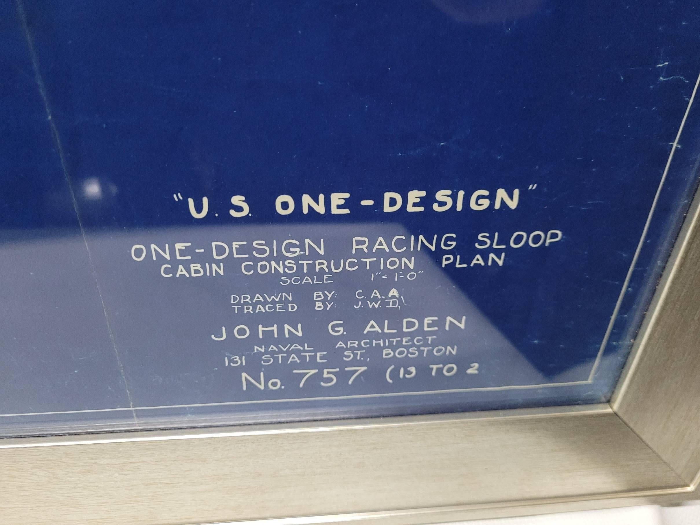 Super rare plan de sloop de course U.S. One Design/One en vente 5