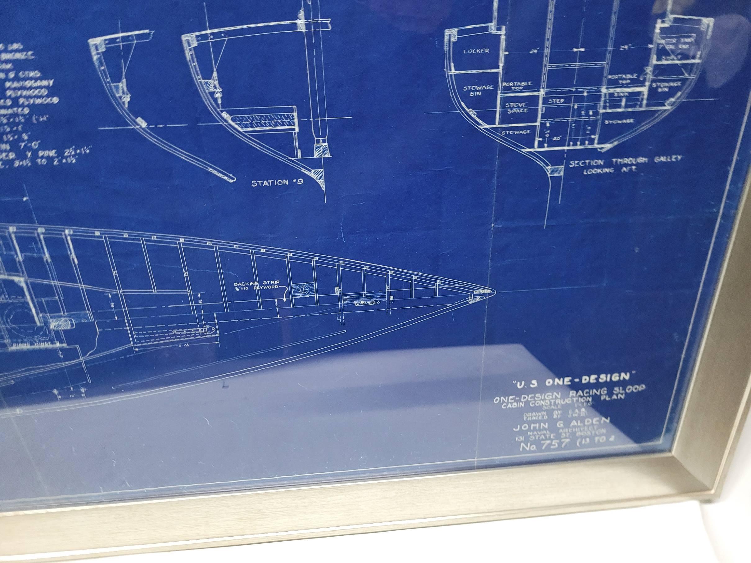 Super rare plan de sloop de course U.S. One Design/One en vente 3