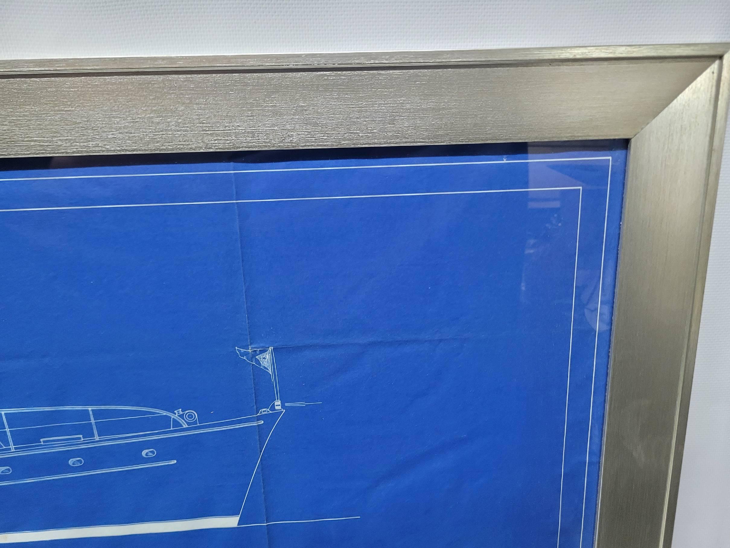 Papier Énorme plan original d'un bateau de croisière à cabine, fabuleuse pièce d'art en vente