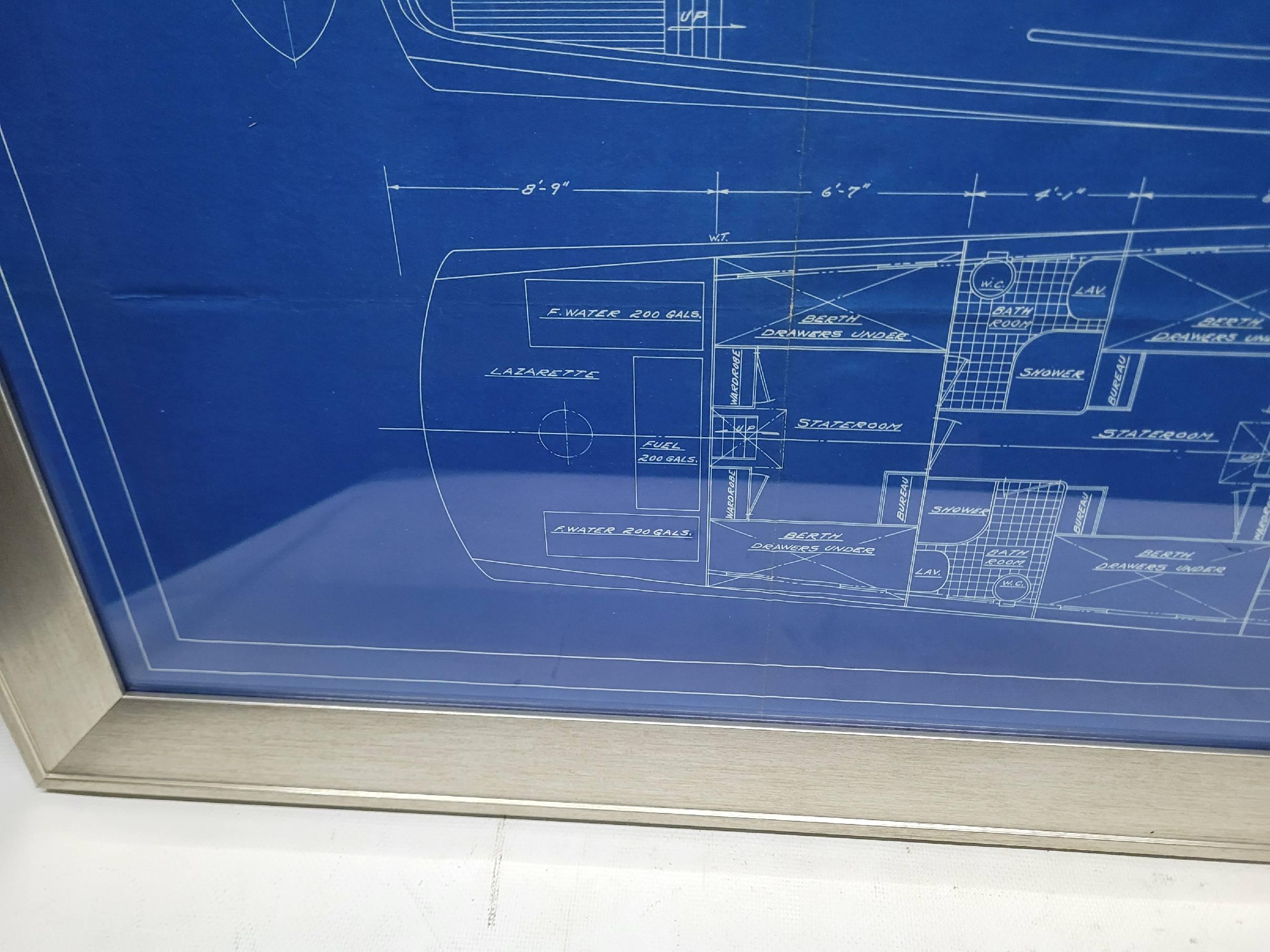 Énorme plan original d'un bateau de croisière à cabine, fabuleuse pièce d'art en vente 4