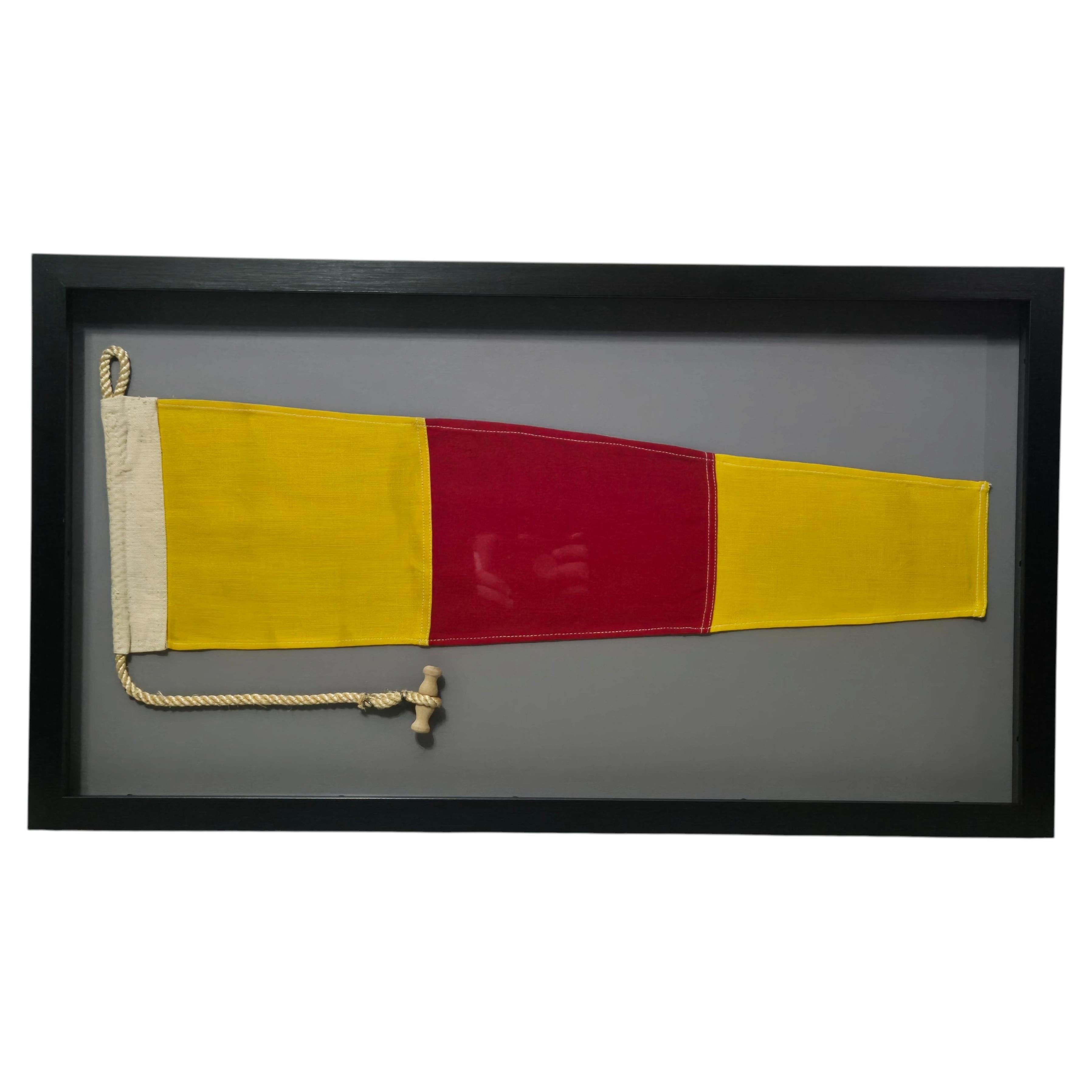 Framed Maritime Signal Pennant Numeral Three