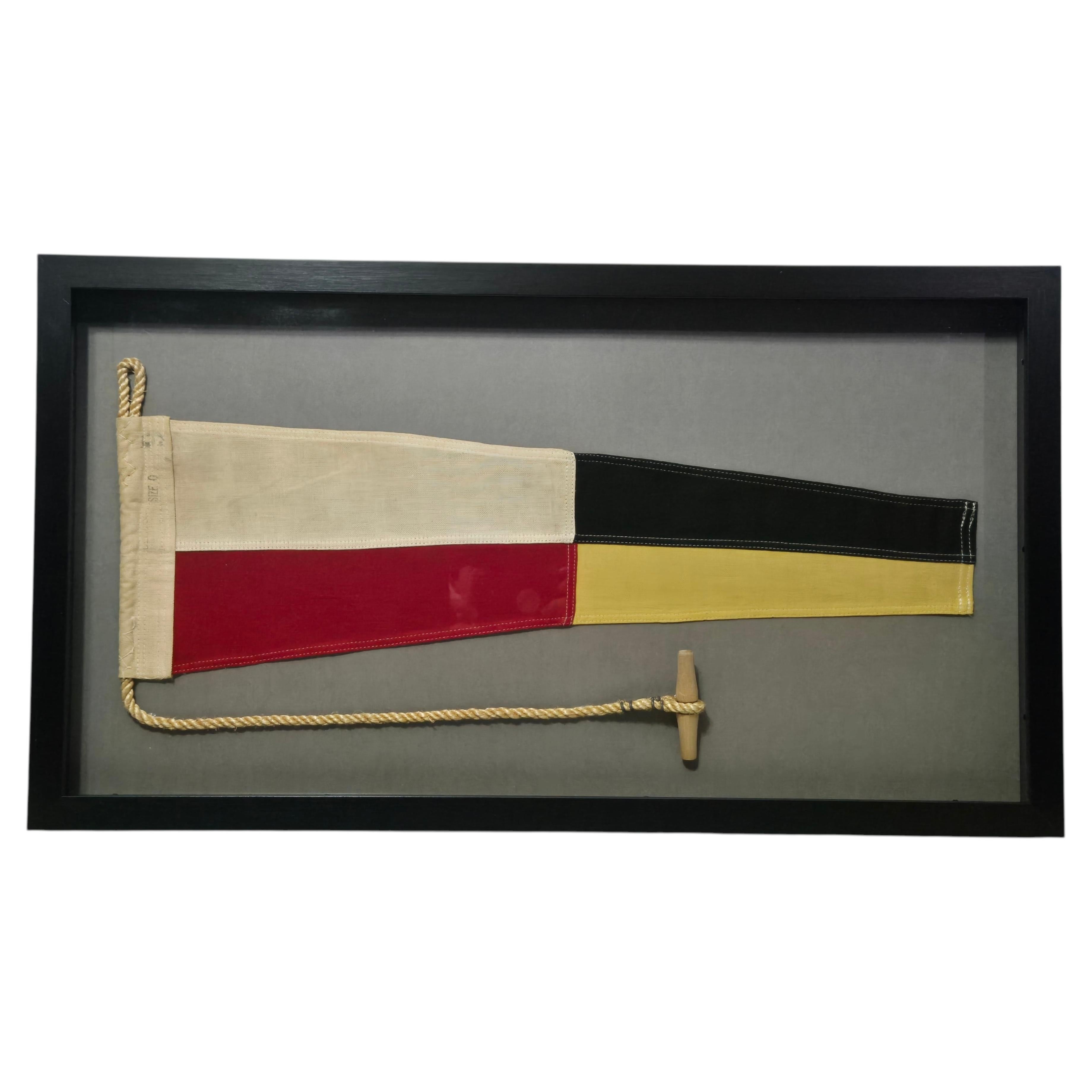 Framed Maritime Signal Pennant Numeral Four