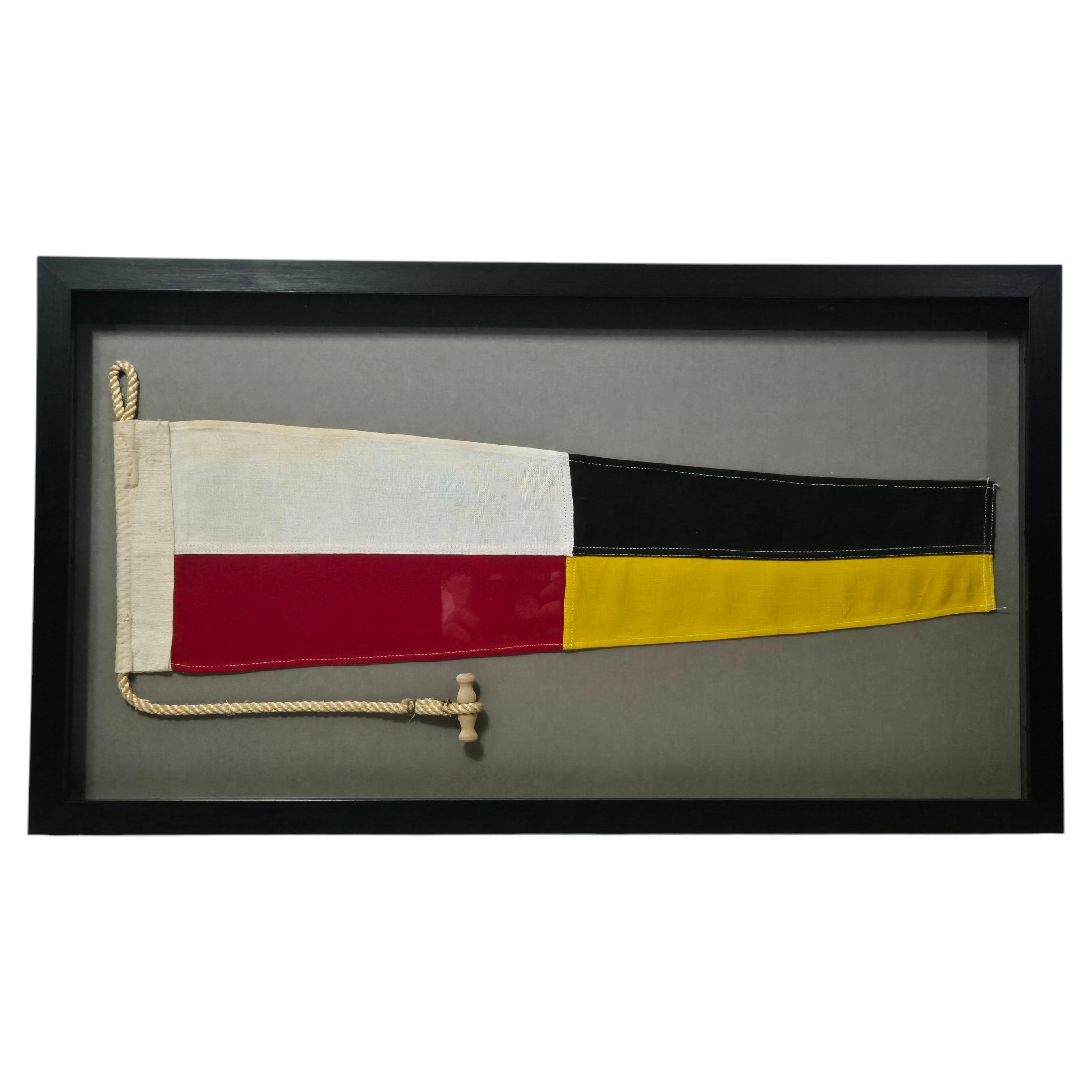 Framed Maritime Signal Pennant Numeral Four