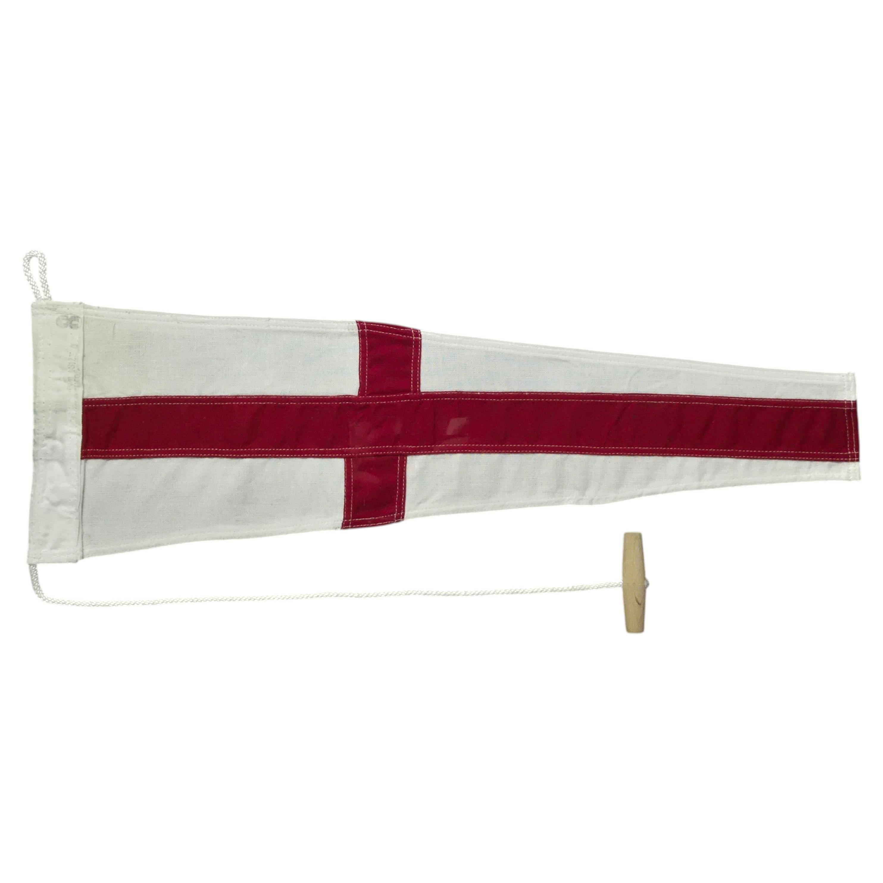 Framed International Code of Signals Numeral Eight Linen Pennant For Sale