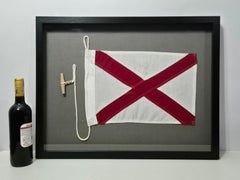 Framed International Code of Signals Victor (V) Linen Flag