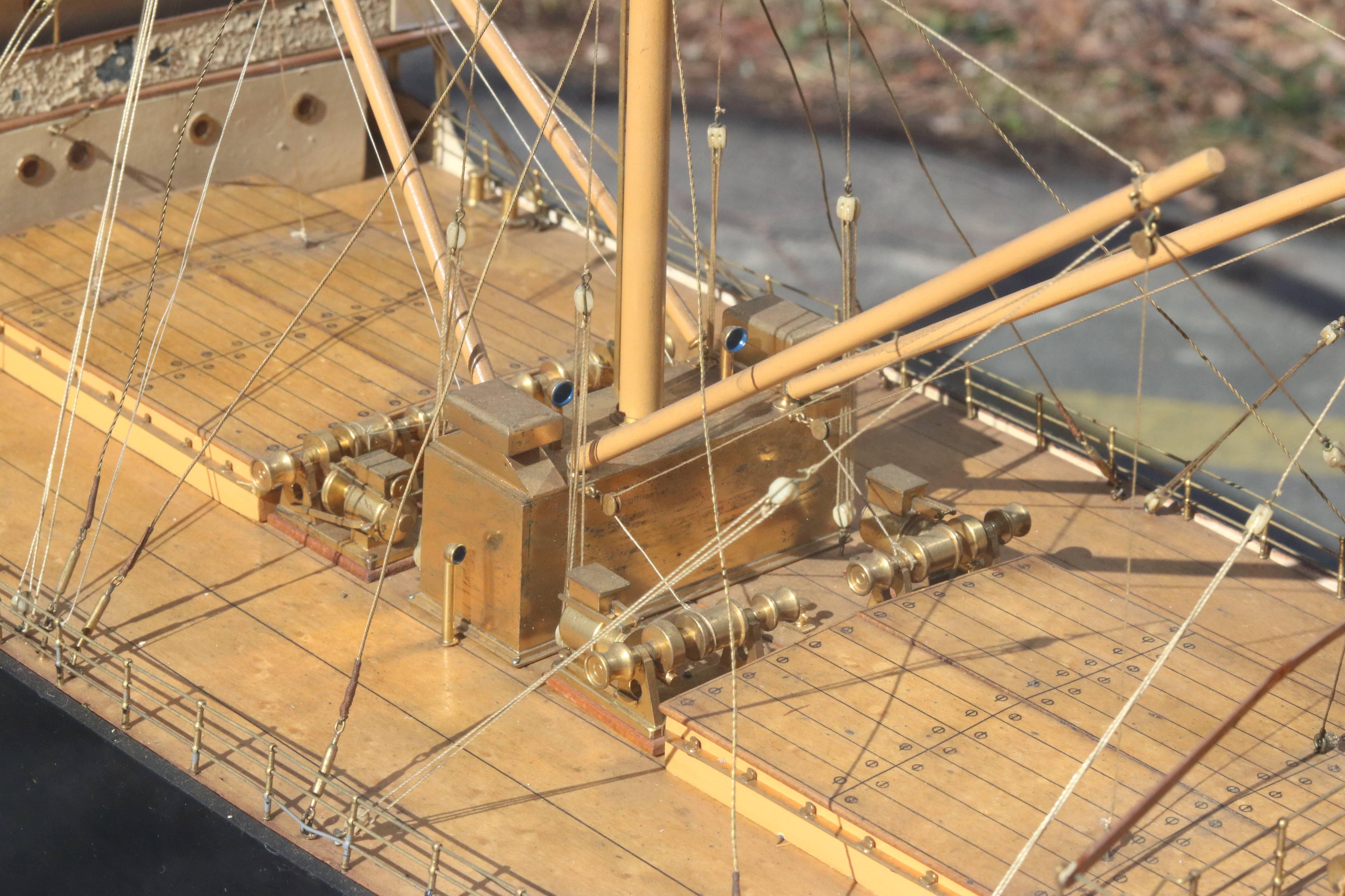 Builder's Model of a Cargo Ship In Good Condition In Norwell, MA