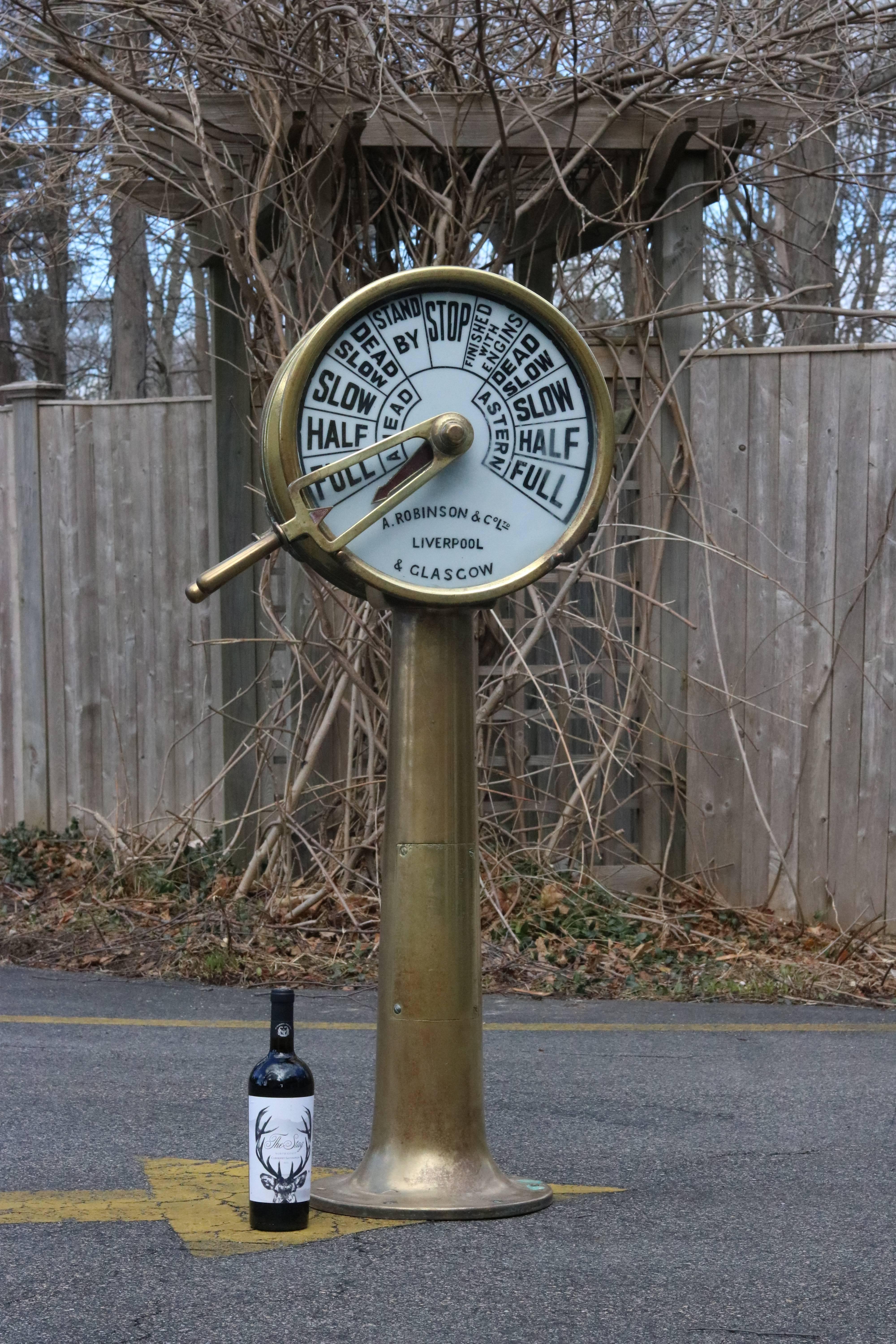 Brass Engine Room Telegraph by Robinson of Liverpool 3