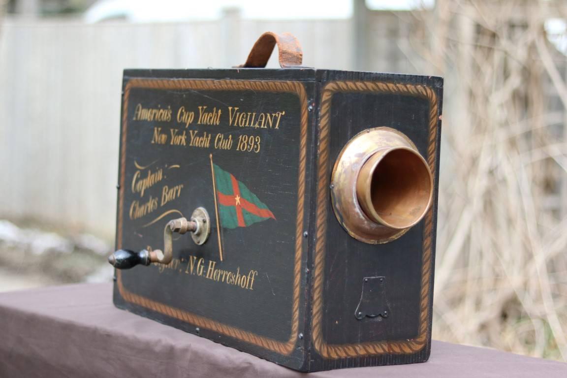 Boxed Foghorn with Painted Decoration of 
