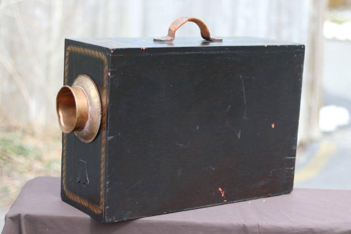 19th Century Boxed Foghorn with Painted Decoration of 