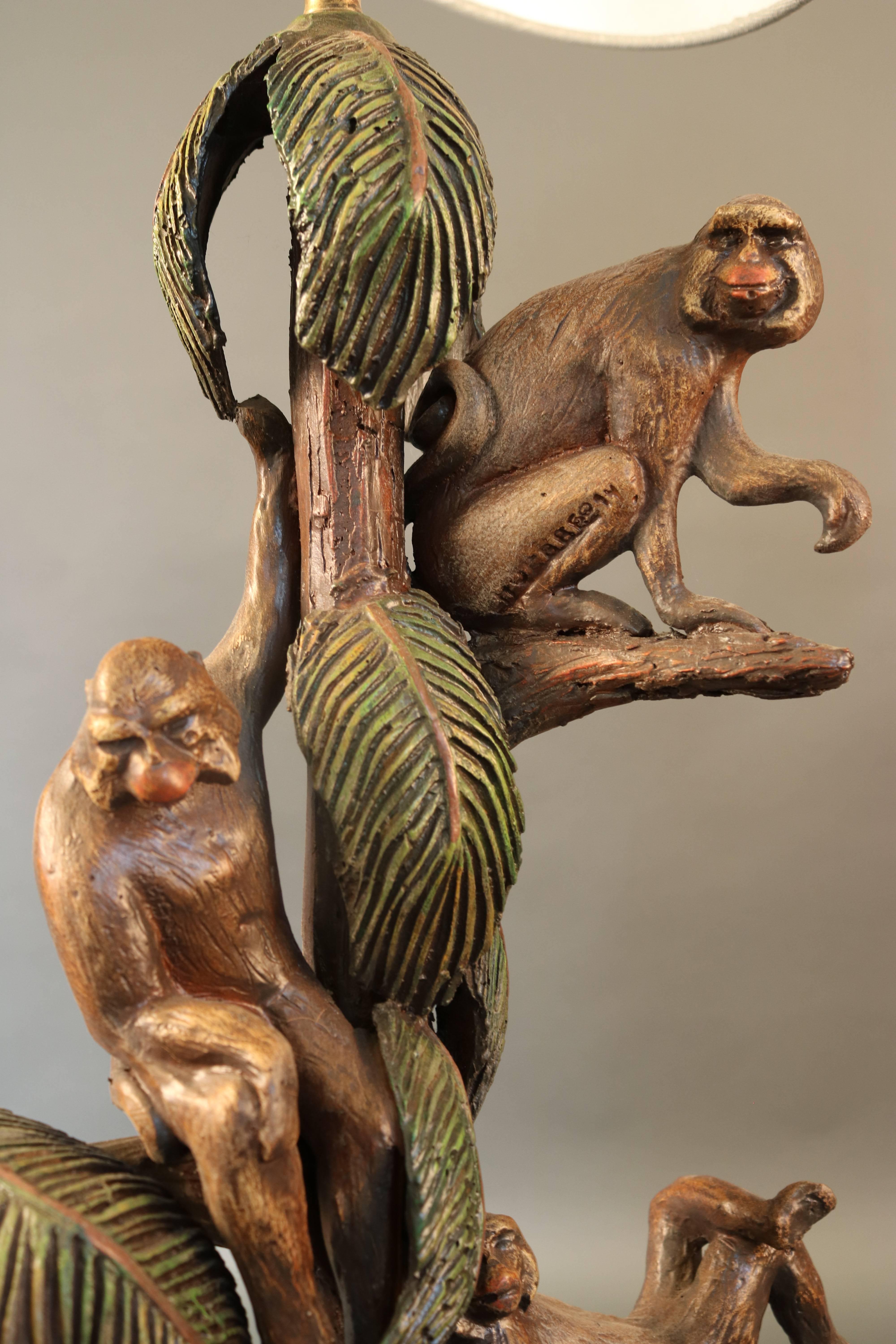 Tropische Affenlampe von Huebble im Zustand „Gut“ im Angebot in Norwell, MA