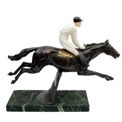 Bronze Sculpture "Le saut d'obstacle" by Maurice Guiraud-Rivière, circa 1930