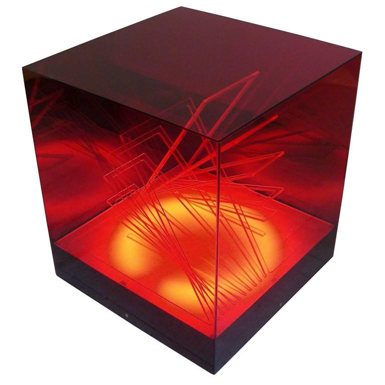 "Cubo di Teo" Struttura Evoluzione Ritmo Zig Zag Table Lamp by James Riviere  For Sale