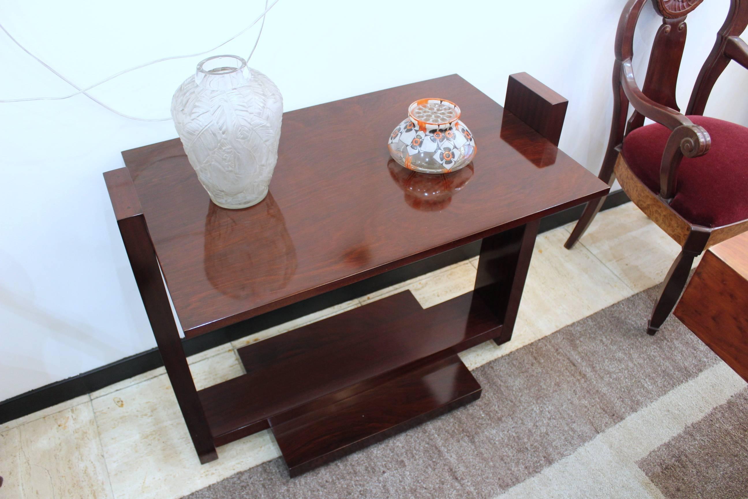 French Console or Side Table in Varnished Wood Andre Sornay Attributed, circa 1930