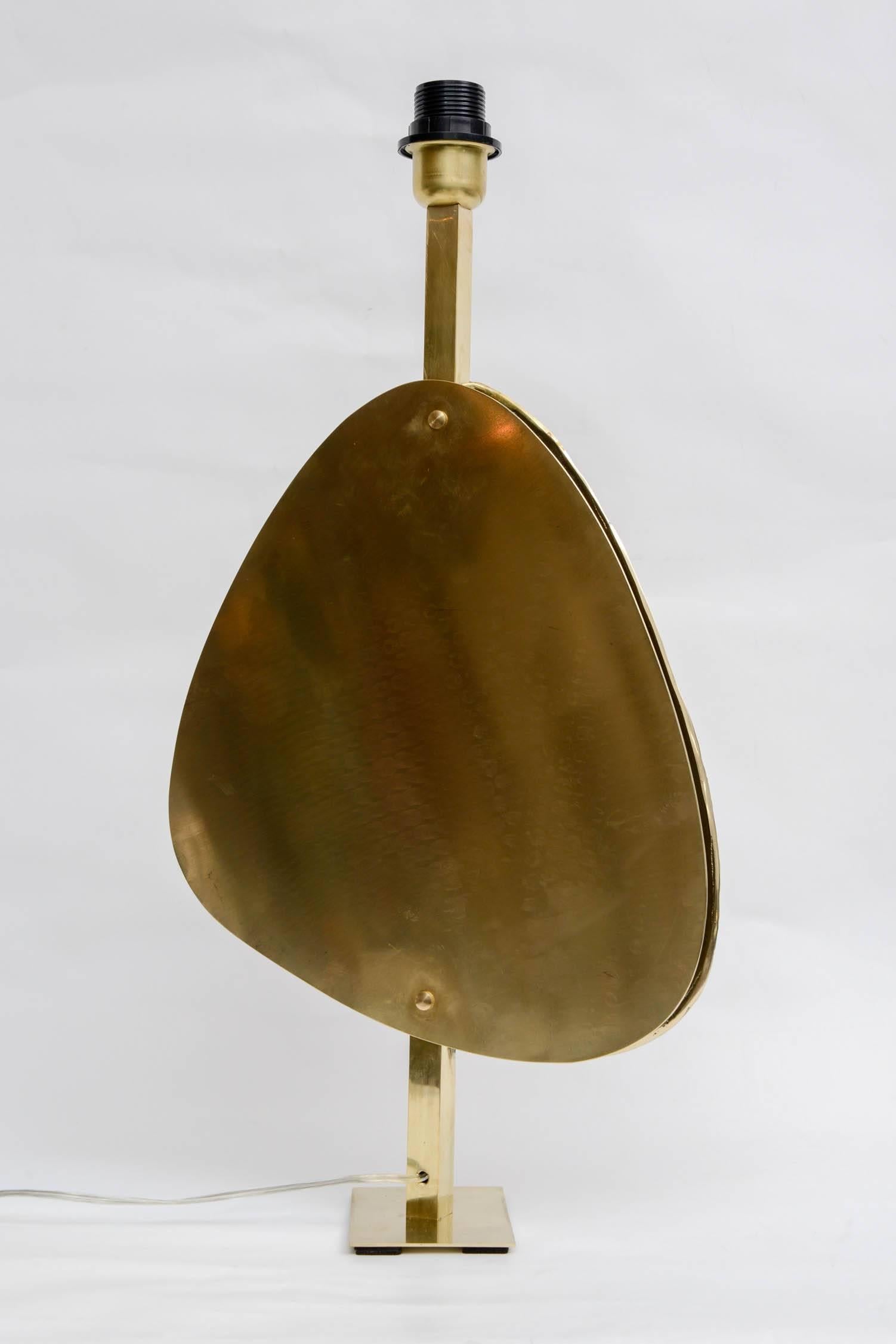 Late 20th Century Table Lamp in Bronze with a Turtle Shell Decor
