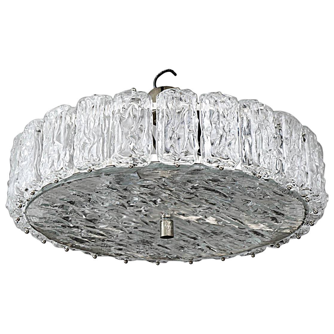 Murano Frosted Glass Chandelier For Sale