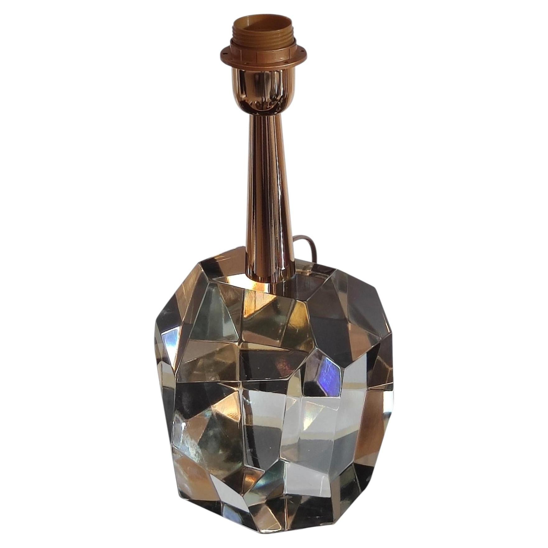 Translucid Crystal Faceted Table Lamp by Toso