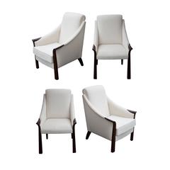Set of Moret Armchairs and Chairs, circa 1930 4
