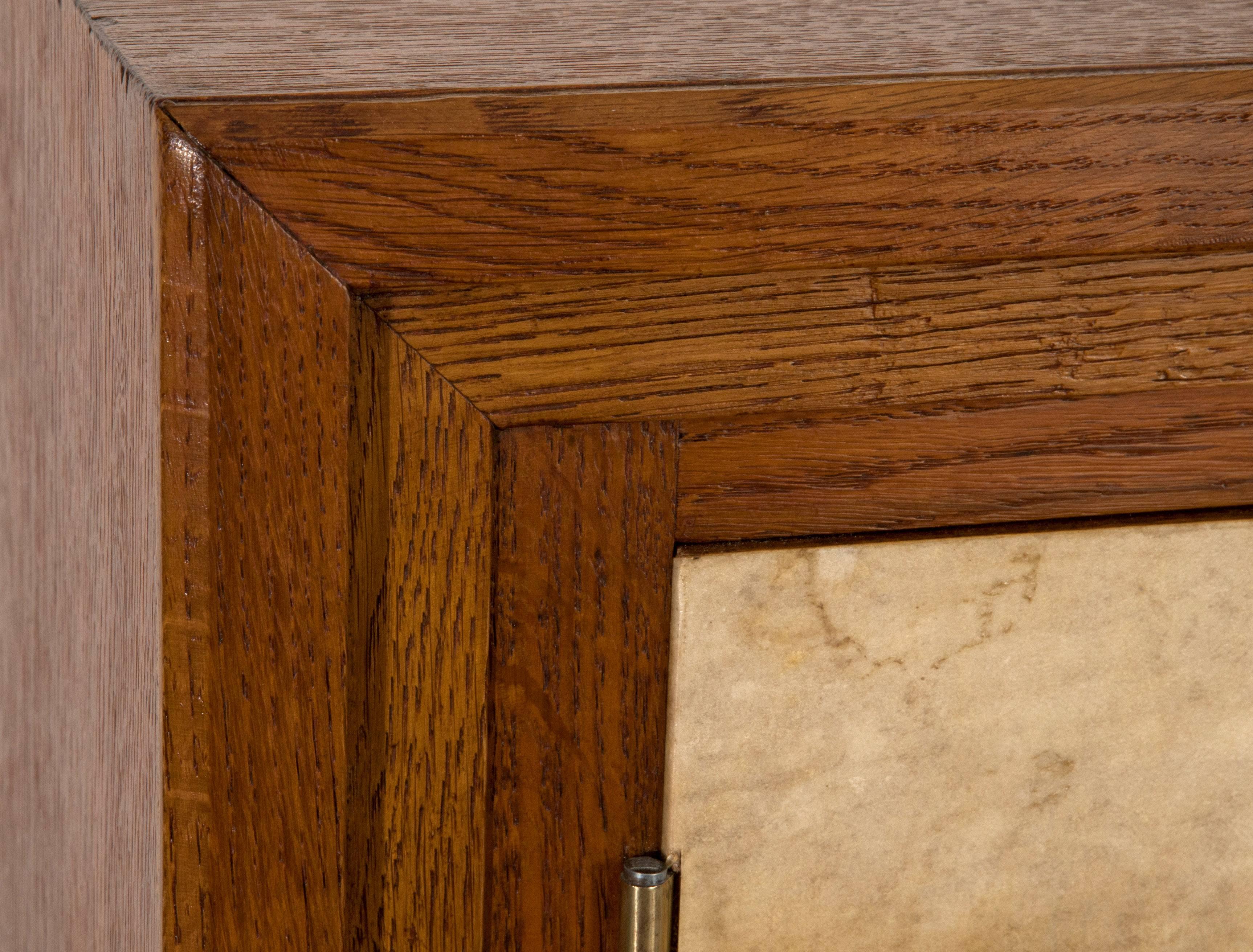 Mid-20th Century Cabinet in Oak and Parchment in the Style of Jean-Michel Frank, circa 1950