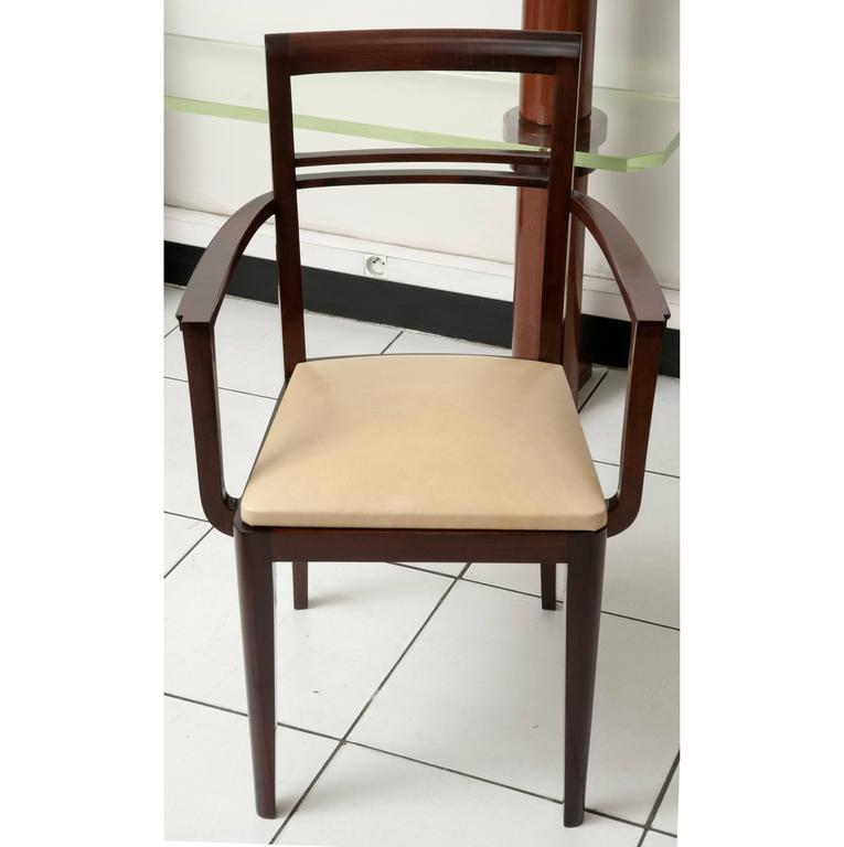 Elegant Art Deco Game Table with Two Armchairs, circa 1930 For Sale at