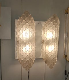 Pair of molded-pressed smoked Murano glass sconces