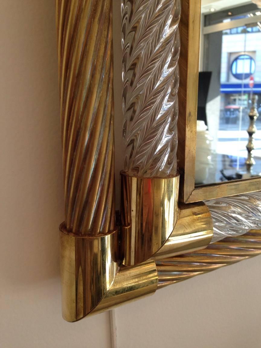 Beautiful Barovier mirror.
Murano twisted glass and oxidized brass.
Barovier e Toso
circa 1960
Very good condition.