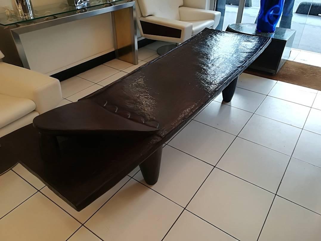 19th Century Senoufo Wood Bench, Usable Coffee Table As Well 5