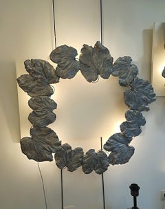 Paire d'appliques en forme de couronne de feuilles, vers 1990