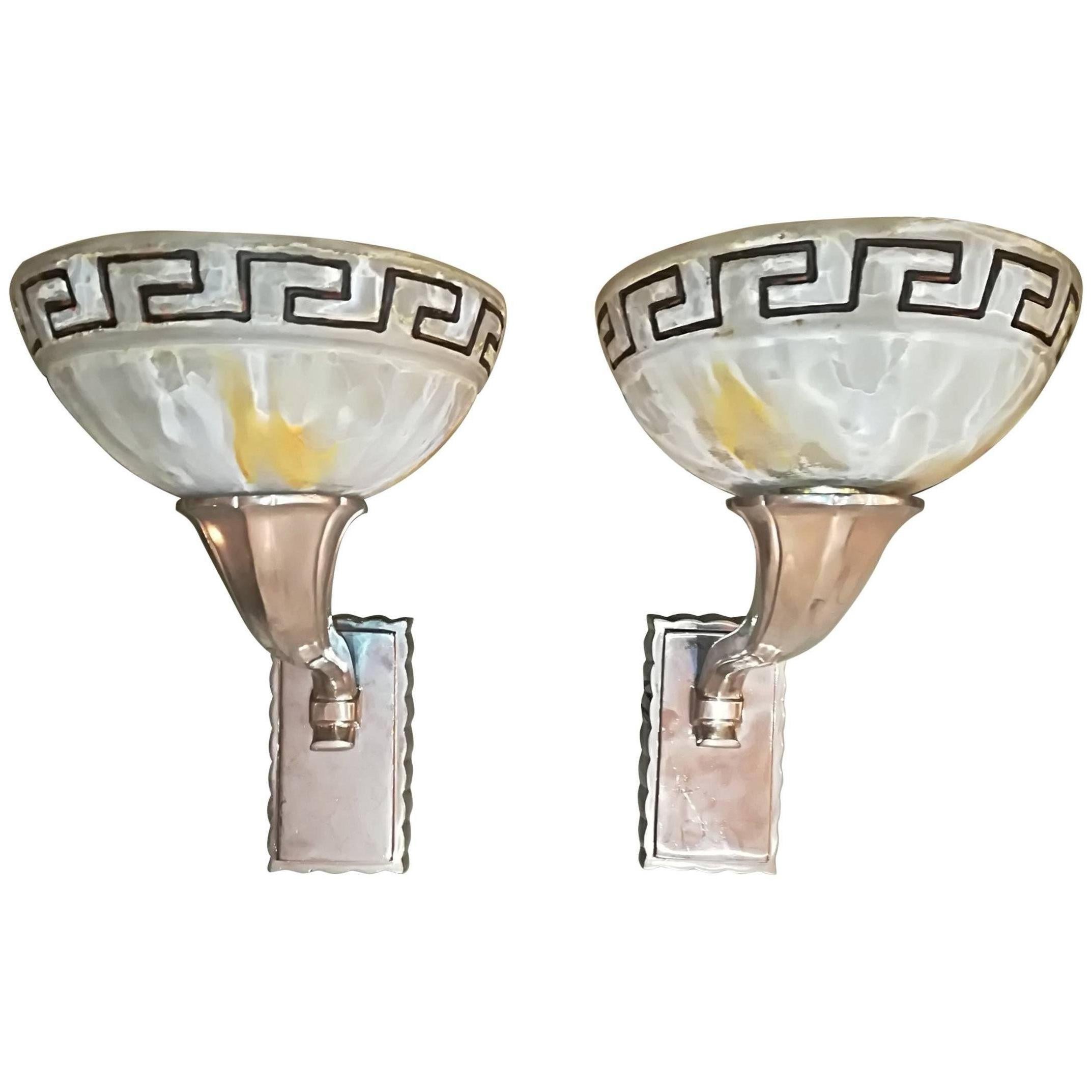 Art Deco Pair Of Sconces Circa 1930