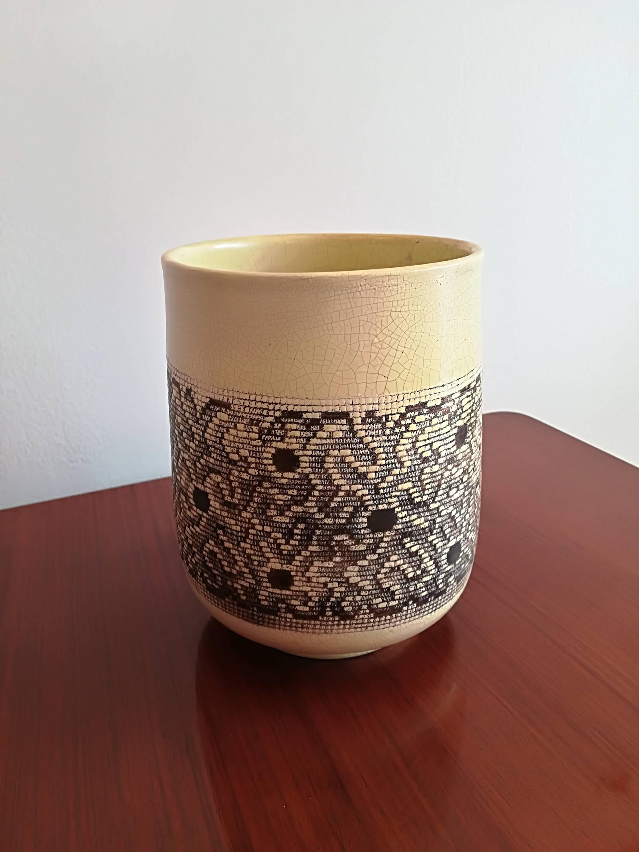 Jean Besnard Art Deco Ceramic Vase, circa 1932 1