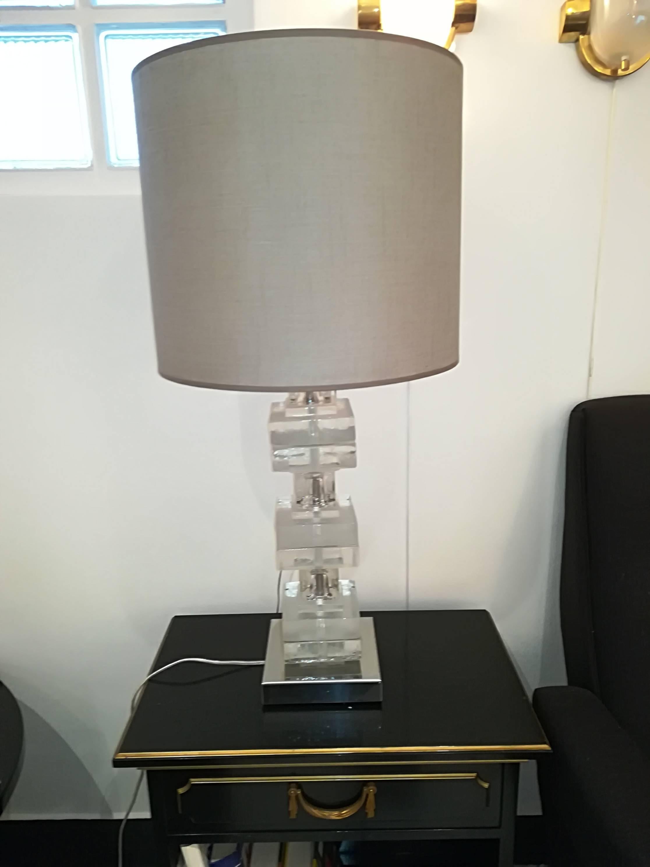 Elegant Pair of Glass Table Lamps 4