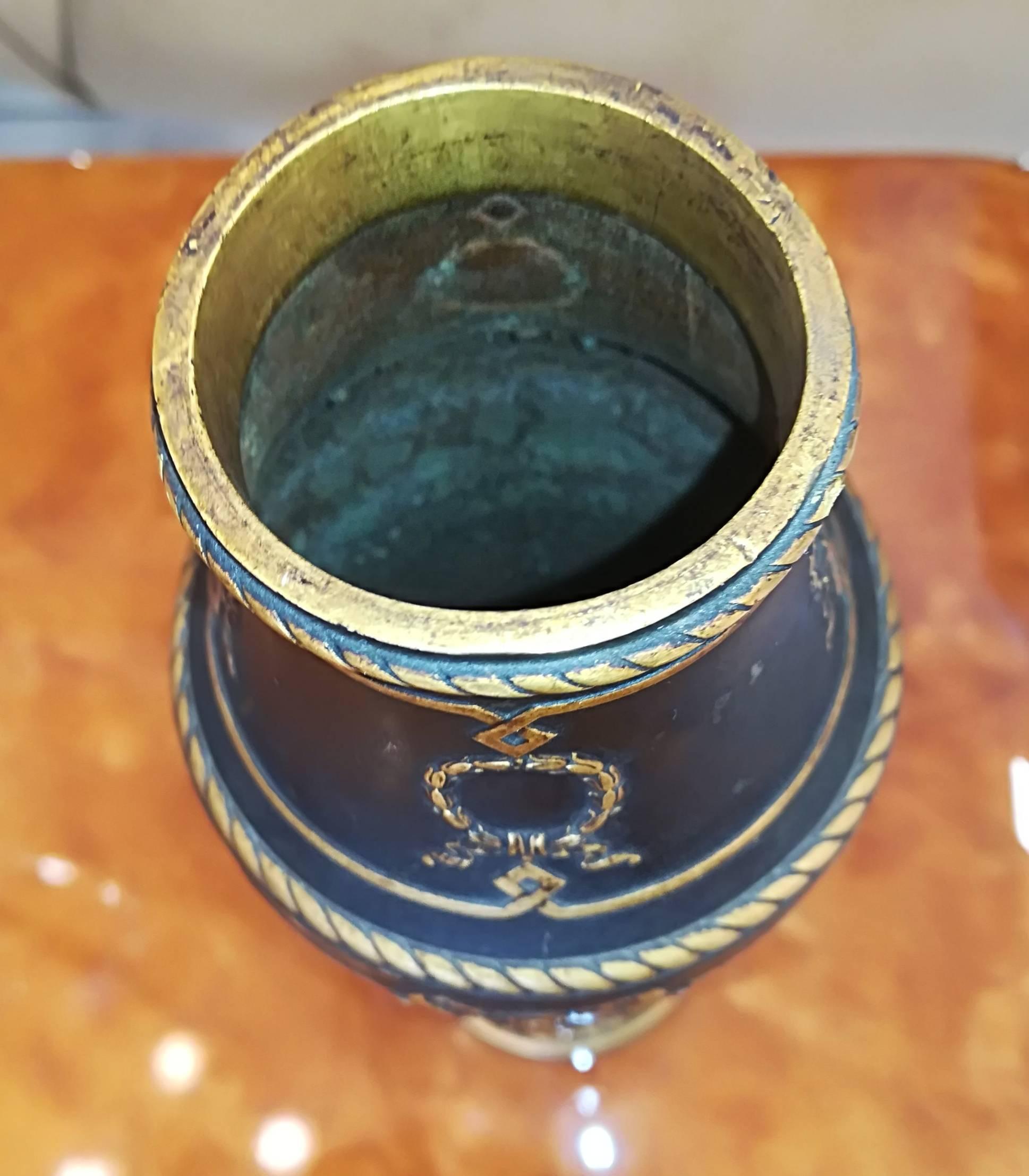  Christofle Neoclassical Bronze Vase, circa 1920 In Excellent Condition In Saint-Ouen, FR